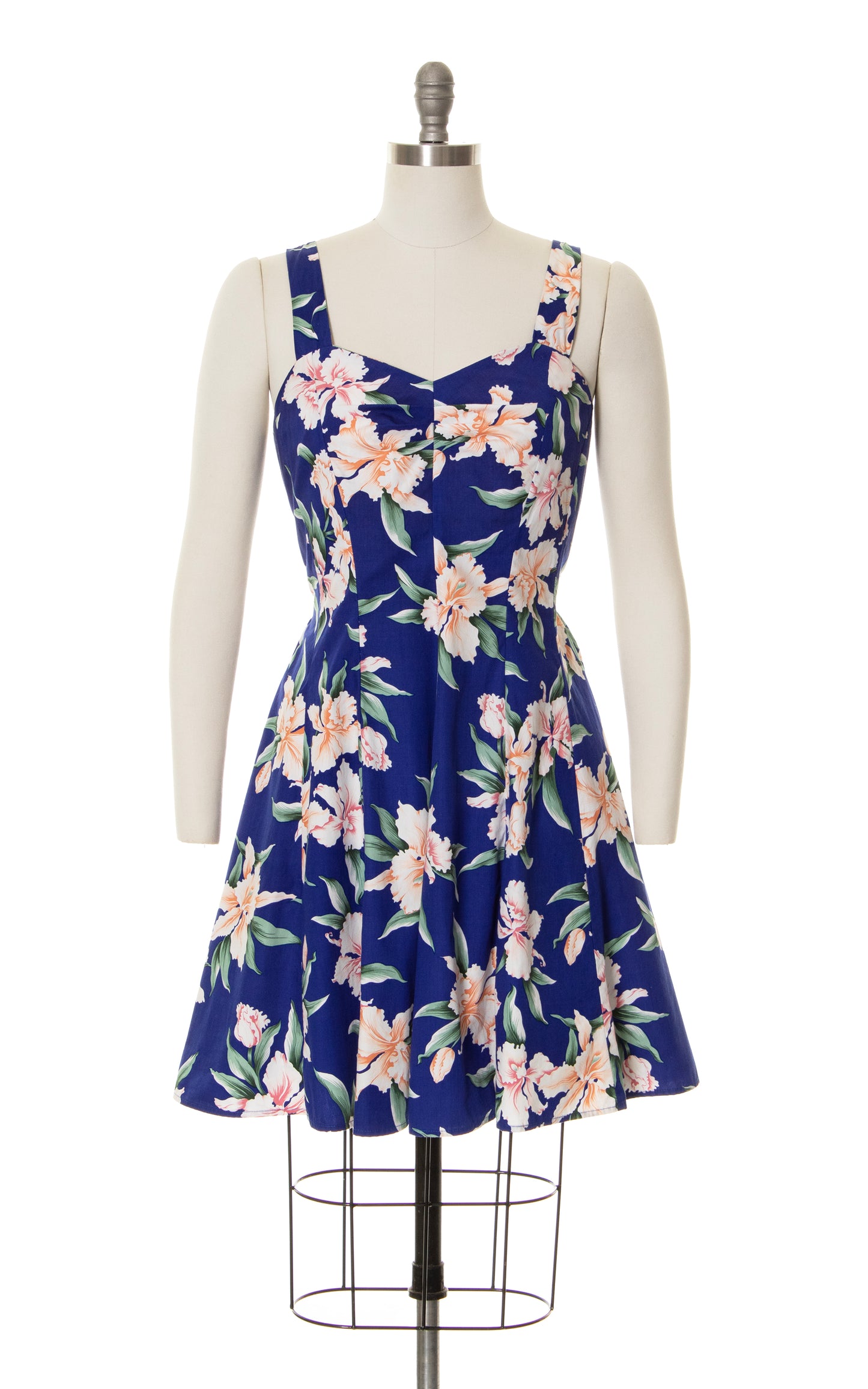 1980s Hawaiian Shirred Skater Dress | small/medium