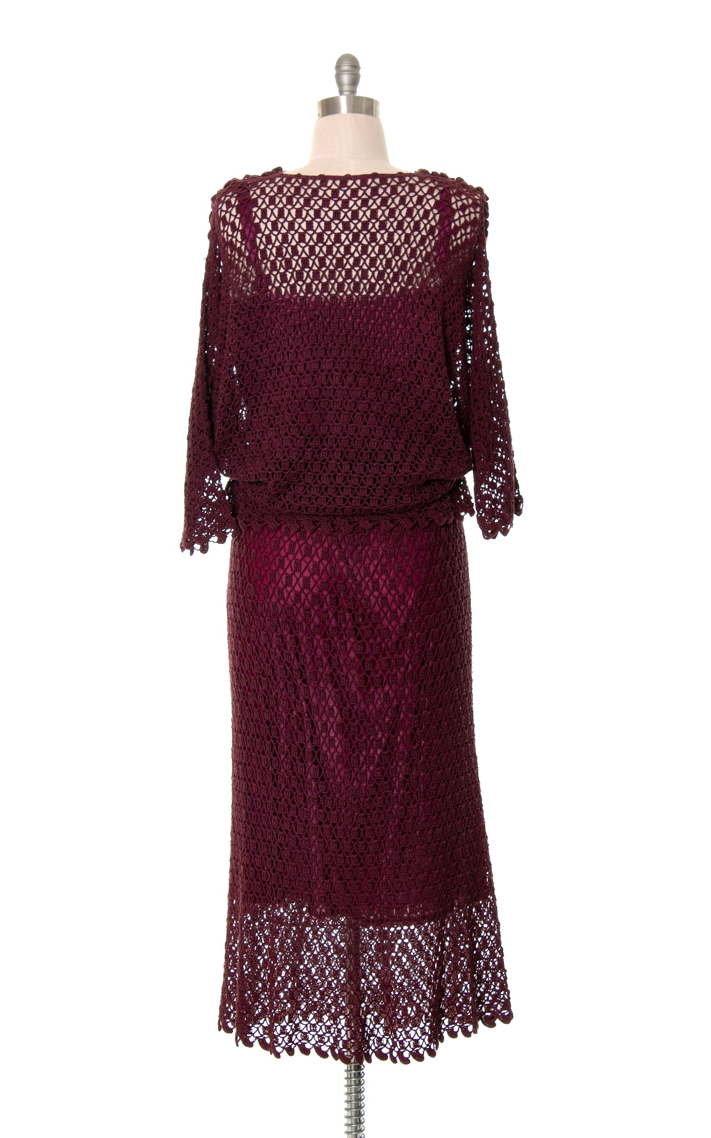 NEW ARRIVAL || 1970s Open Knit Sweater & Skirt Set | x-large