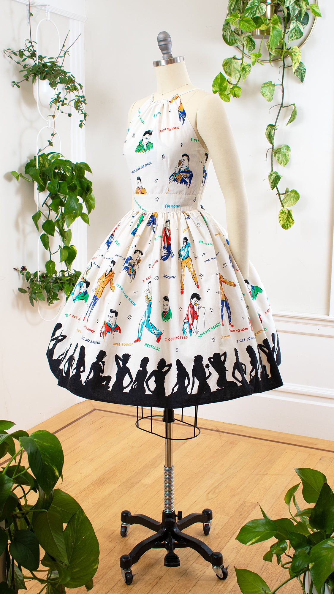 Modern BERNIE DEXTER Rockabilly Novelty Print Sundress | x-small/small