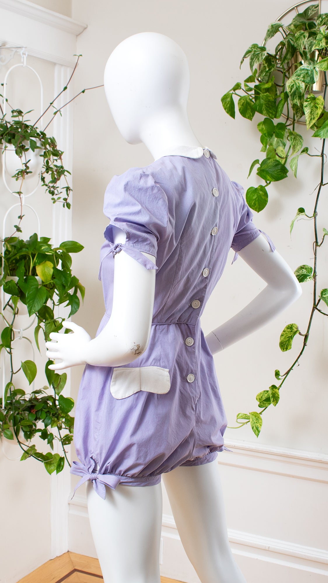 1940s Pastel Purple Romper | small