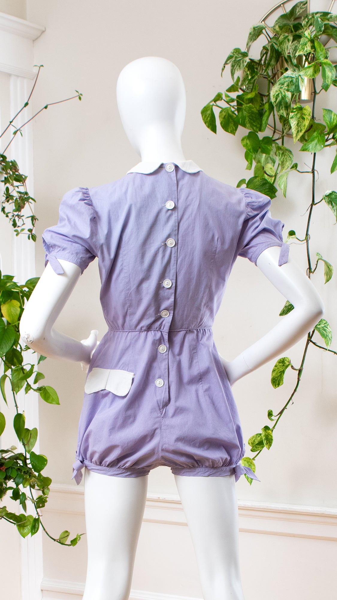 1940s Pastel Purple Romper | small