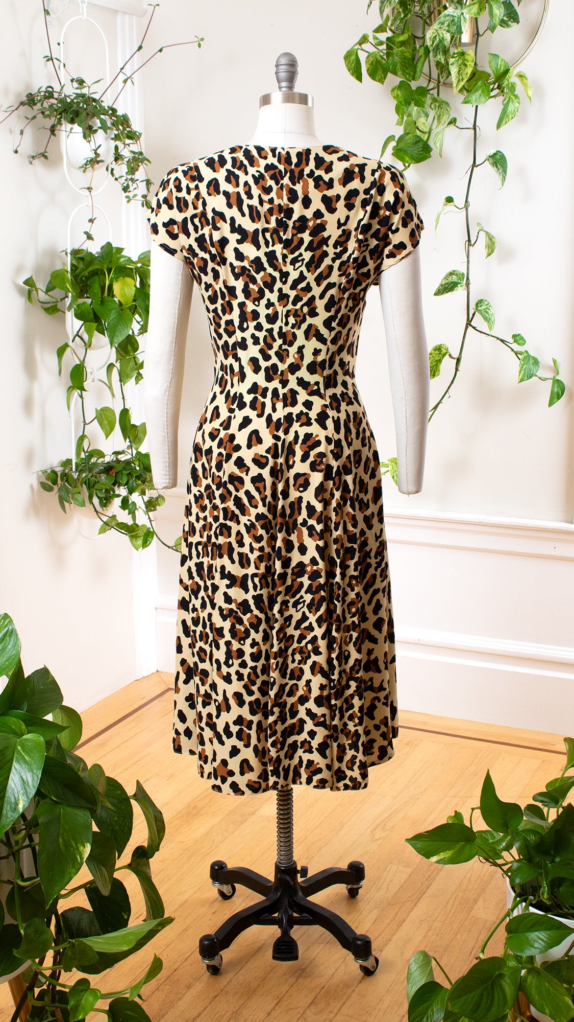 1990s Leopard Print Shirt Dress | medium/large