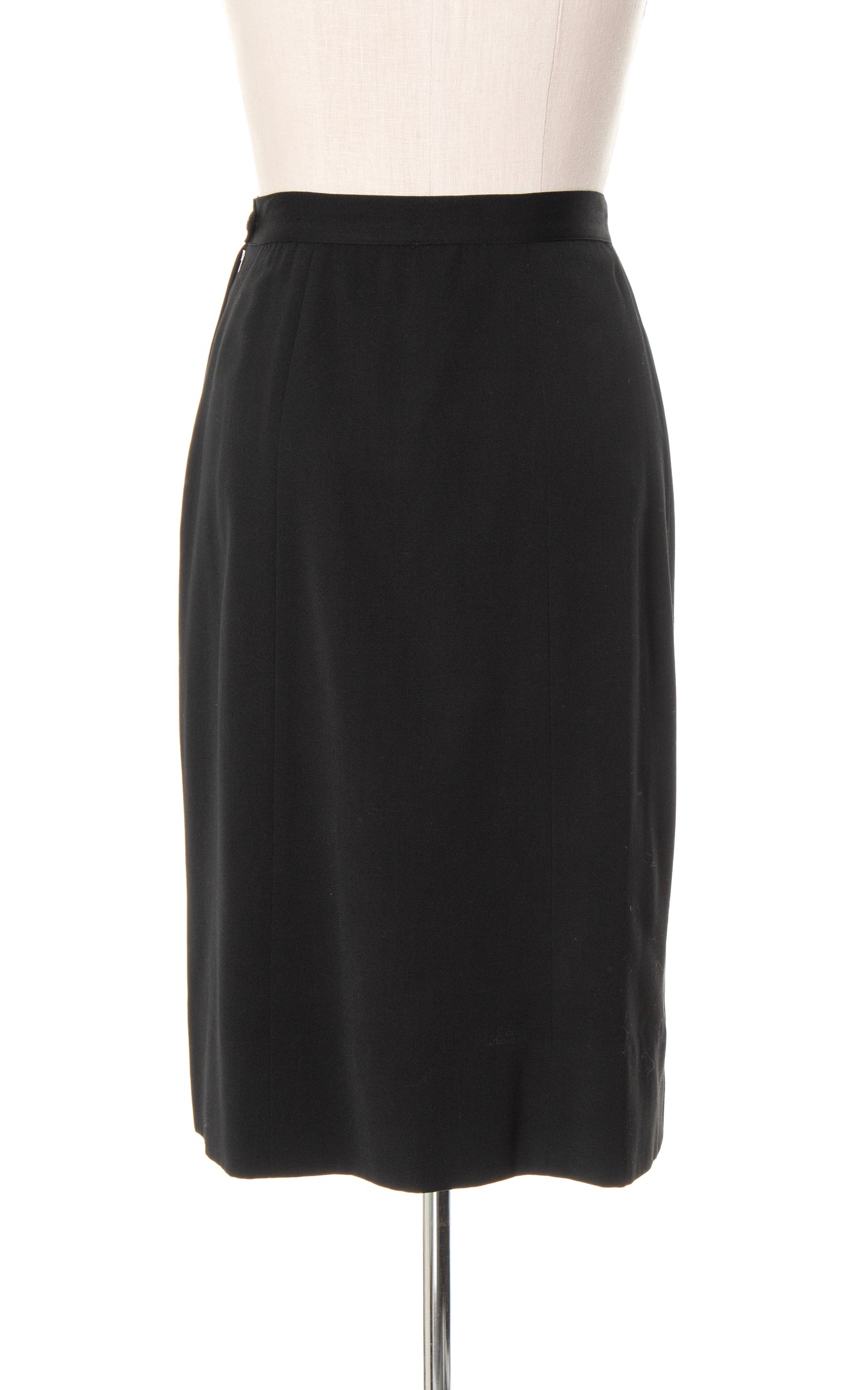 1940s 1950s Black Wool Gabardine Skirt | large