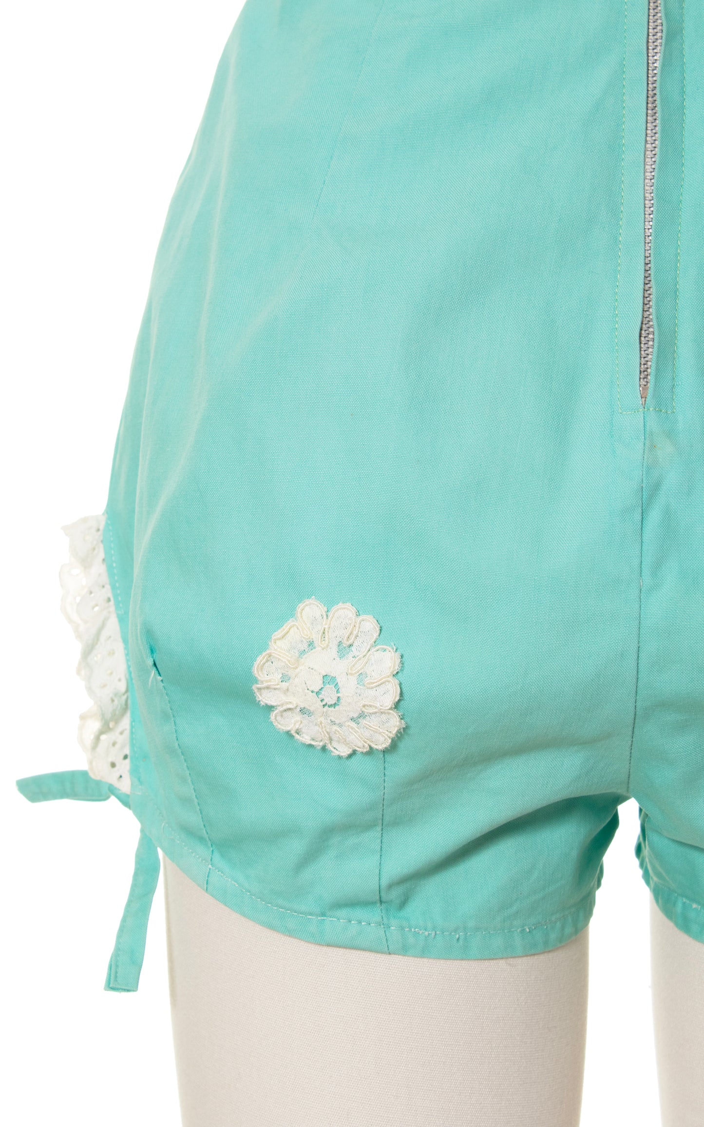 1940s Mint Cotton Shorts | small