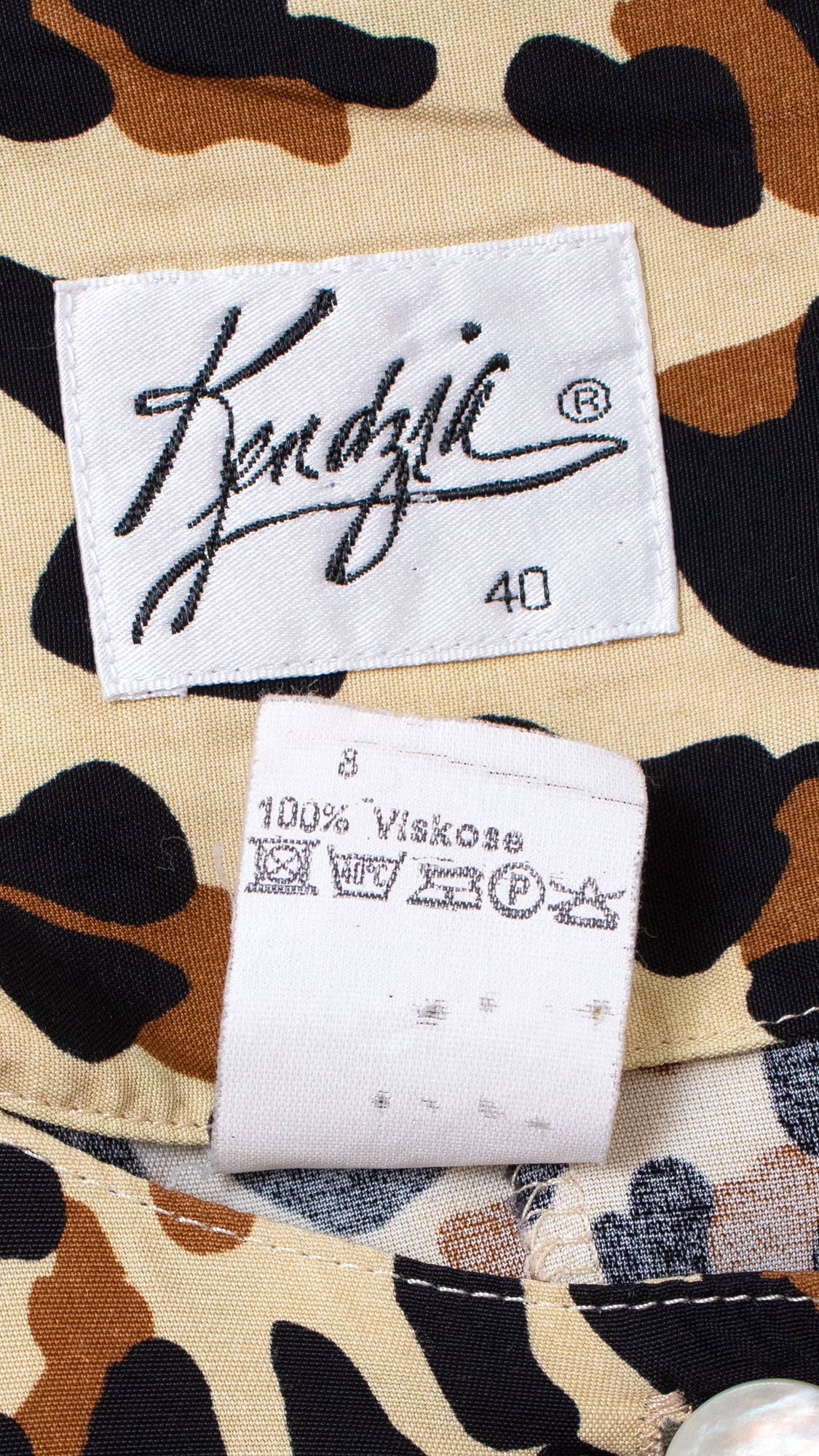 1990s Leopard Print Shirt Dress | medium/large