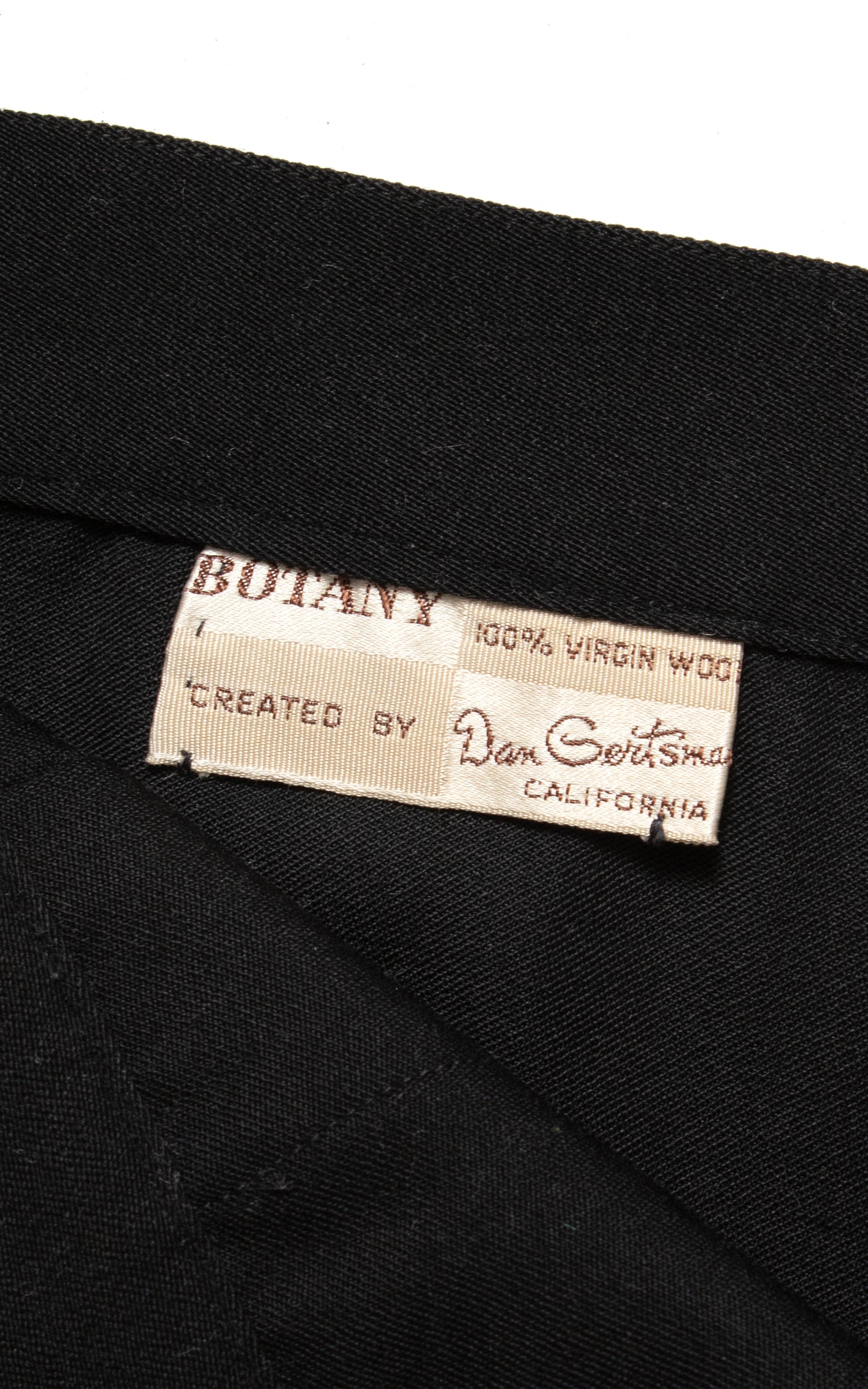 1940s 1950s Black Wool Gabardine Skirt | large