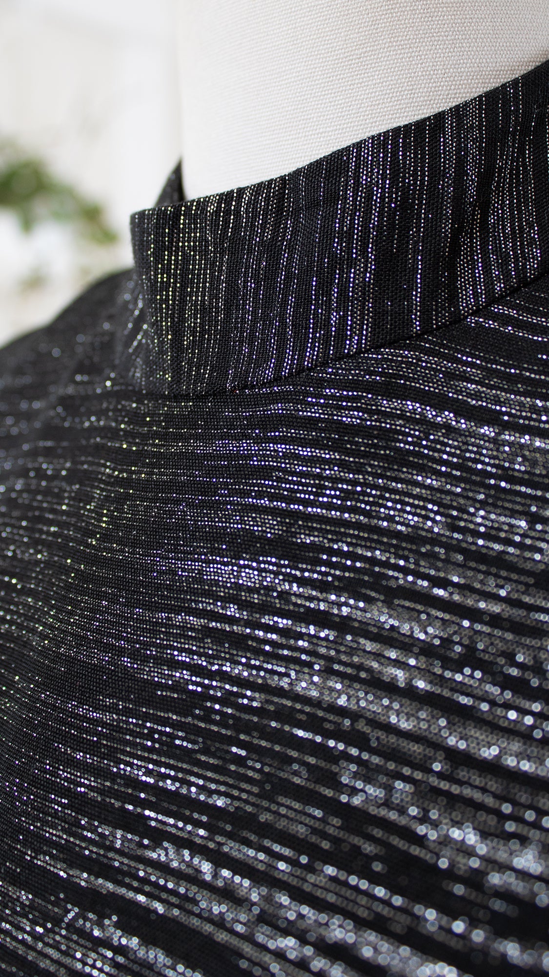 1960s Metallic Silver & Black Mini Party Dress | medium