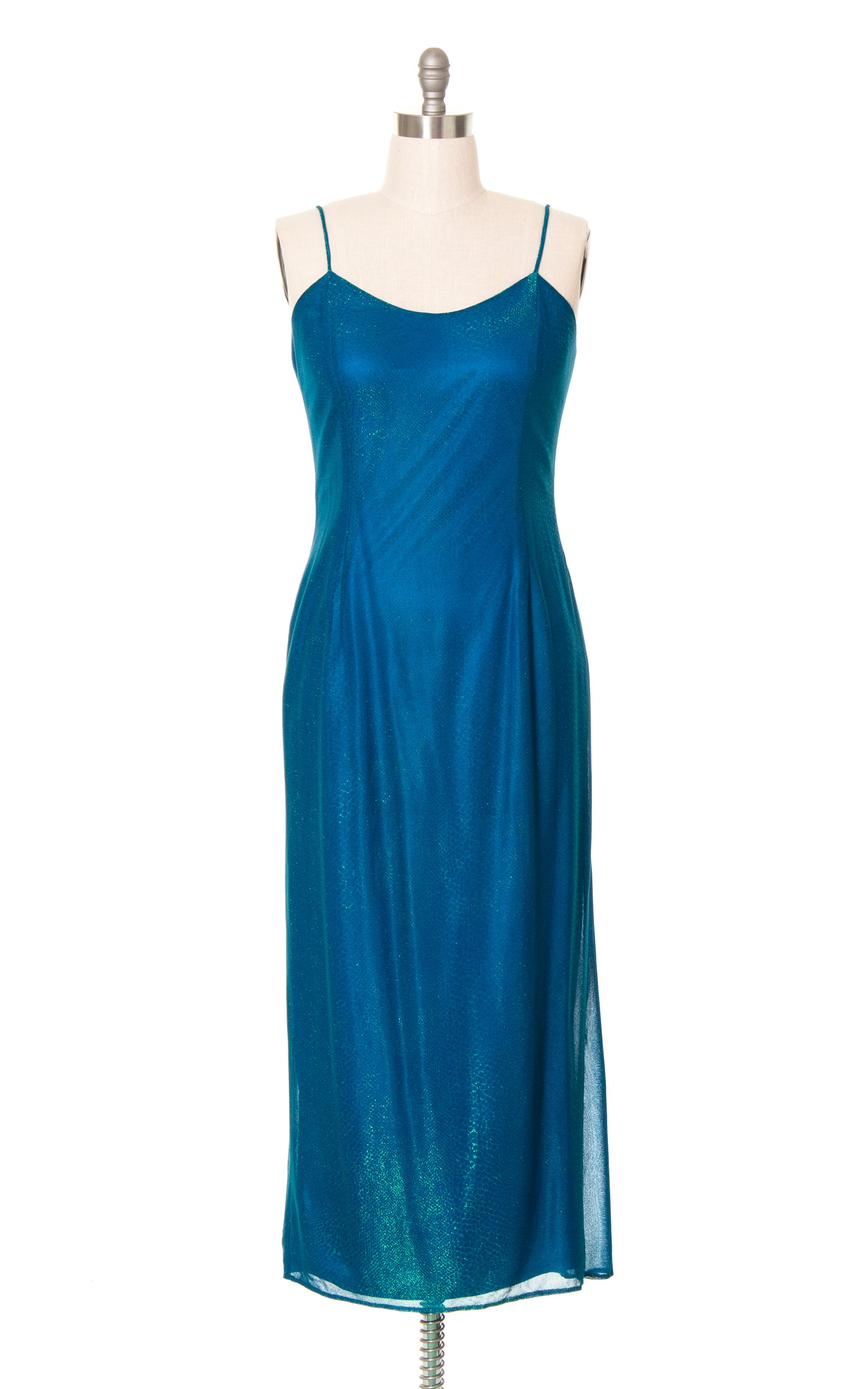 2000s Y2K Iridescent Reptile Stretchy Maxi Dress | large