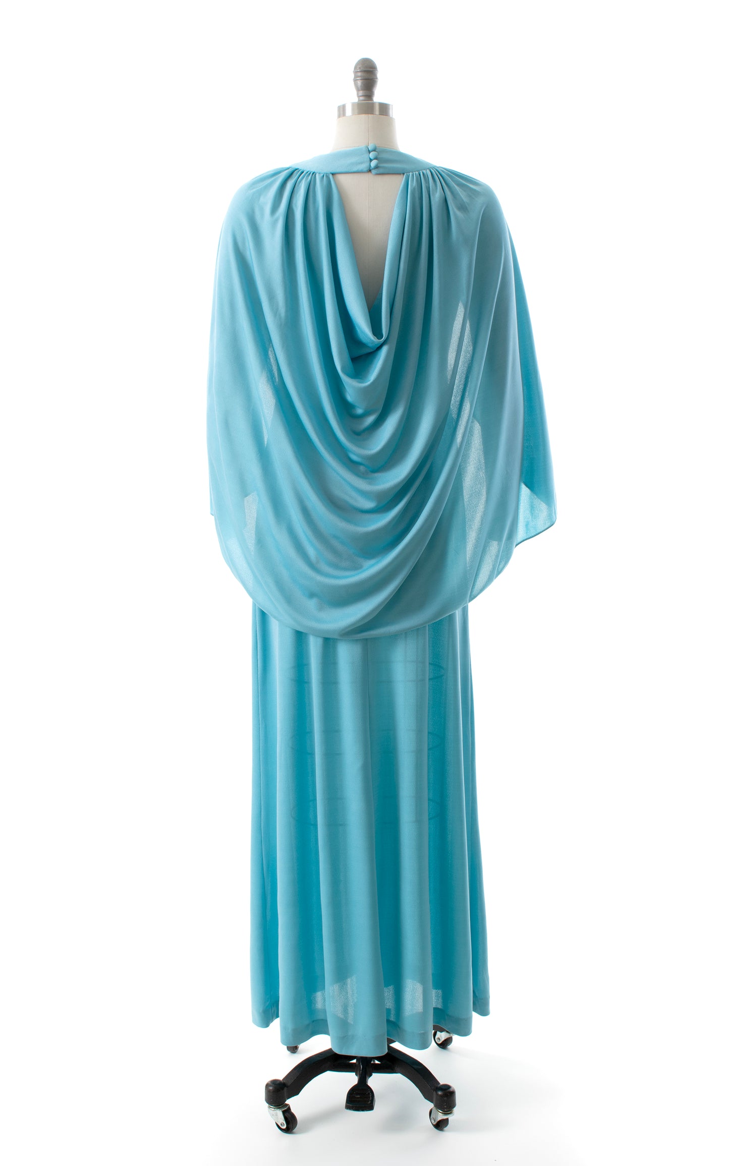 1970s Jersey Maxi Cape Dress | small/medium/large