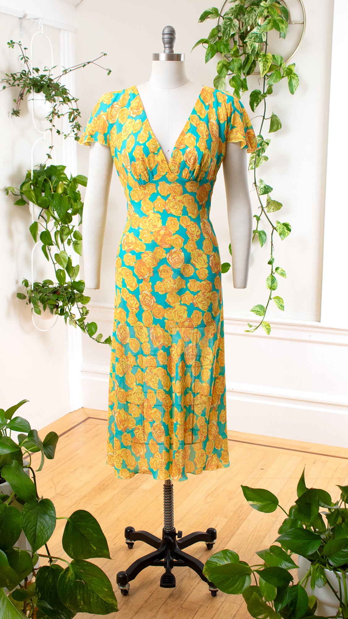 1990s 2000s BETSEY JOHNSON Rose Chiffon Dress | small/medium