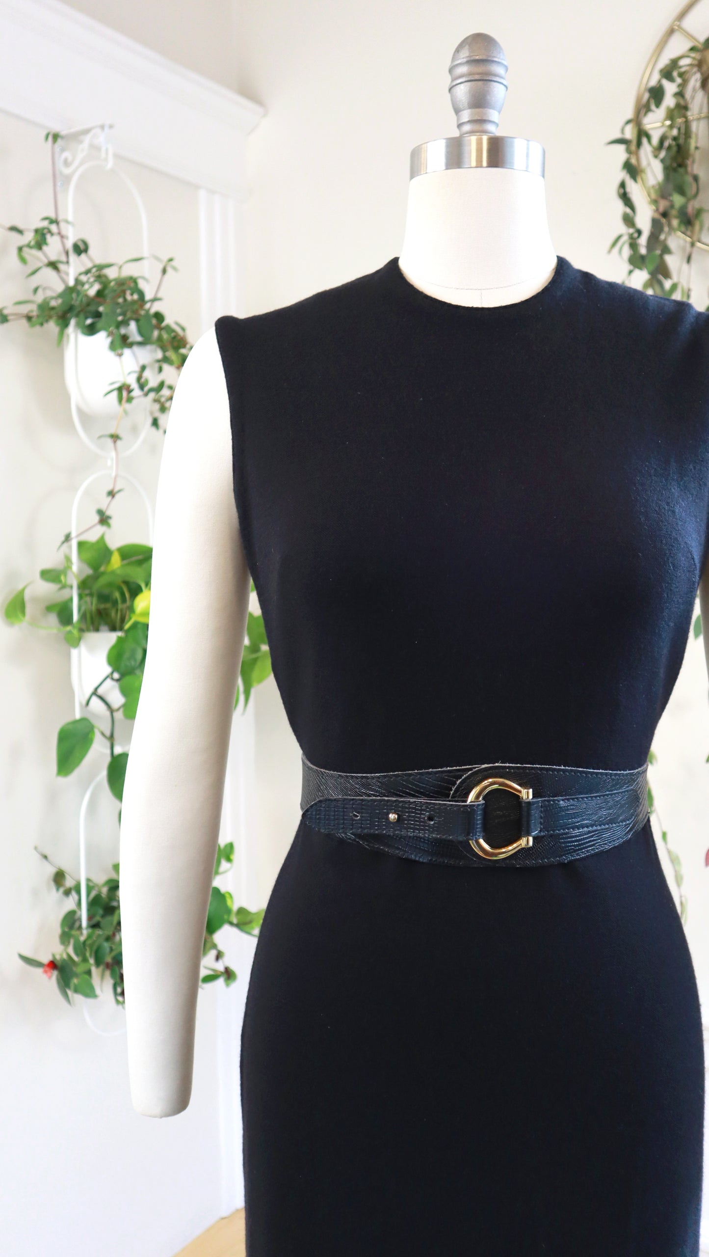 1960s CATALINA Black Knit Wool Sweater Dress | small/medium