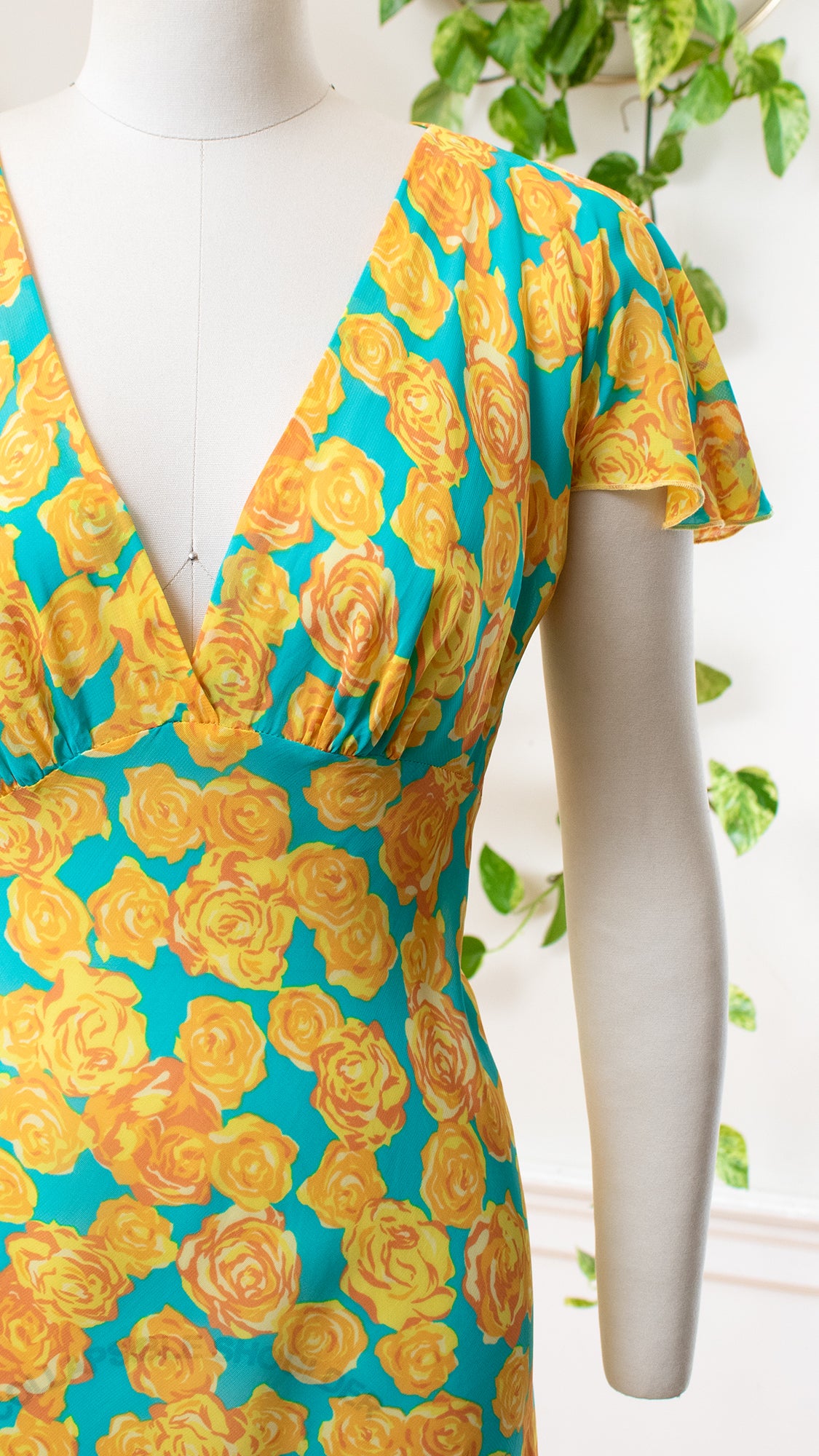 1990s 2000s BETSEY JOHNSON Rose Chiffon Dress | small/medium