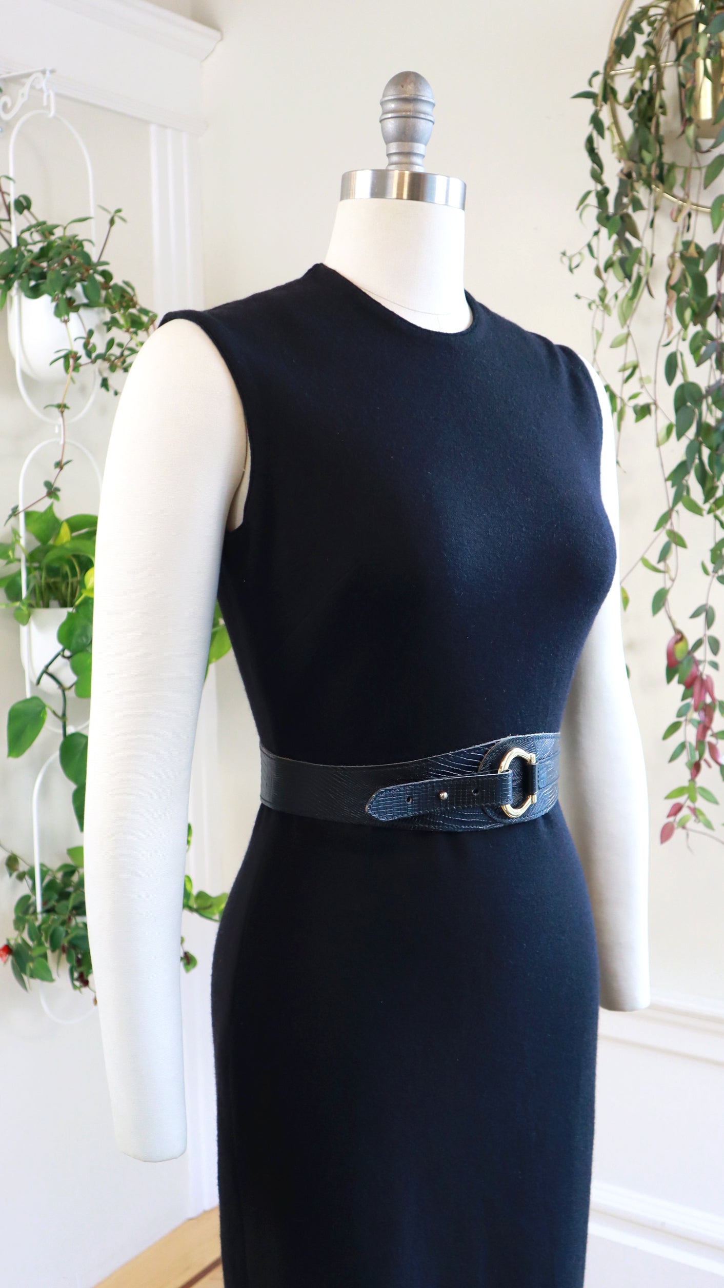 1960s CATALINA Black Knit Wool Sweater Dress | small/medium