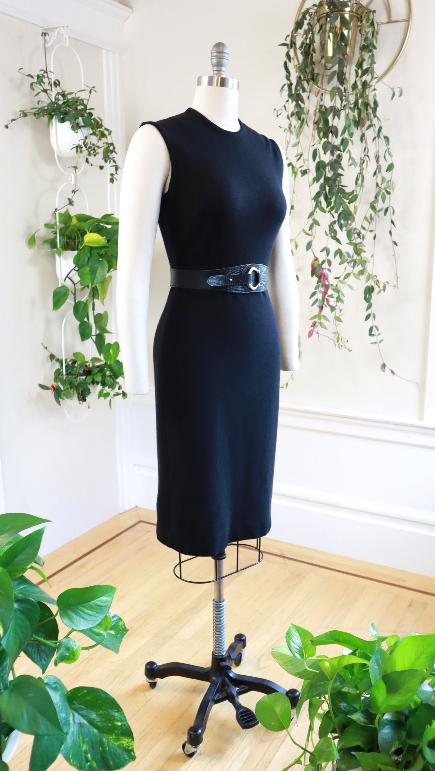 1960s CATALINA Black Knit Wool Sweater Dress | small/medium
