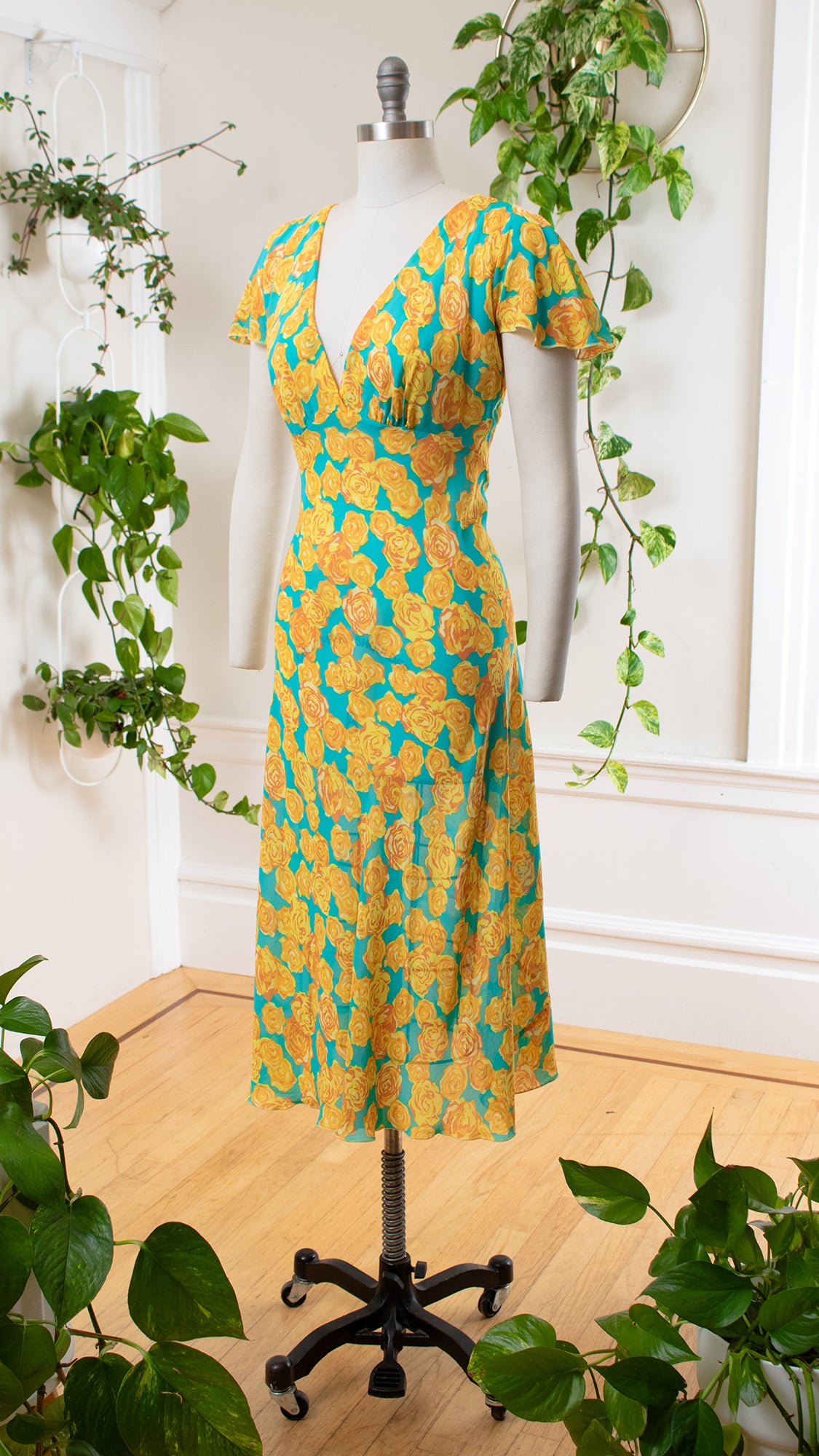 1990s 2000s BETSEY JOHNSON Rose Chiffon Dress | small/medium