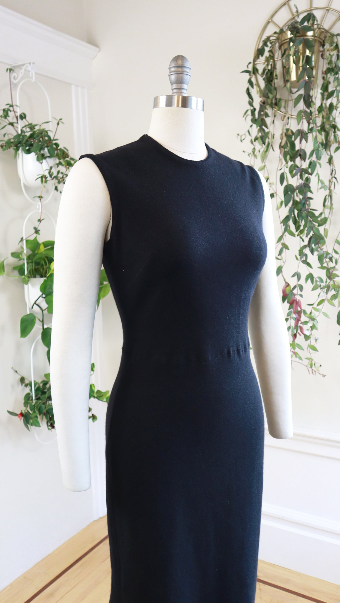 1960s CATALINA Black Knit Wool Sweater Dress | small/medium