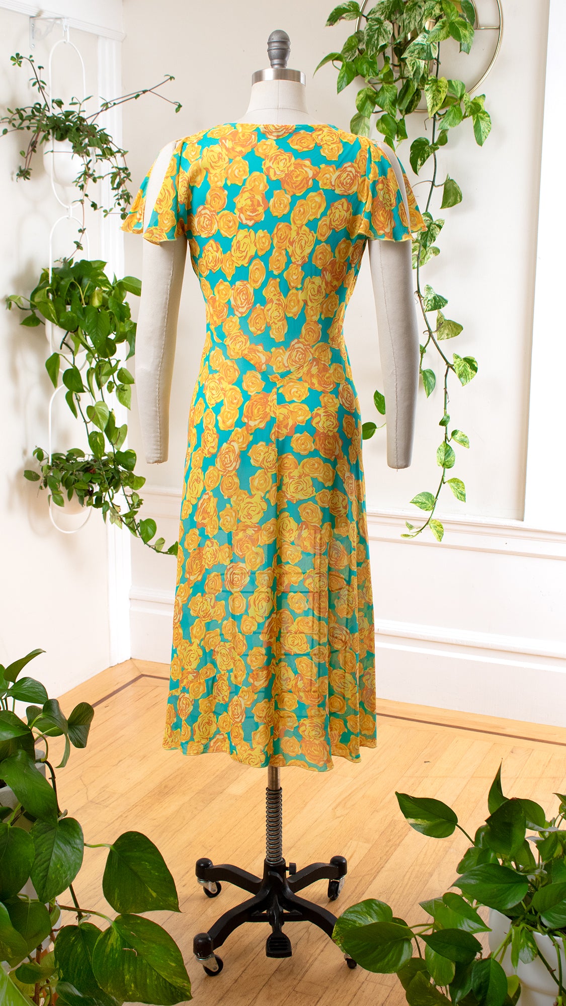 1990s 2000s BETSEY JOHNSON Rose Chiffon Dress | small/medium
