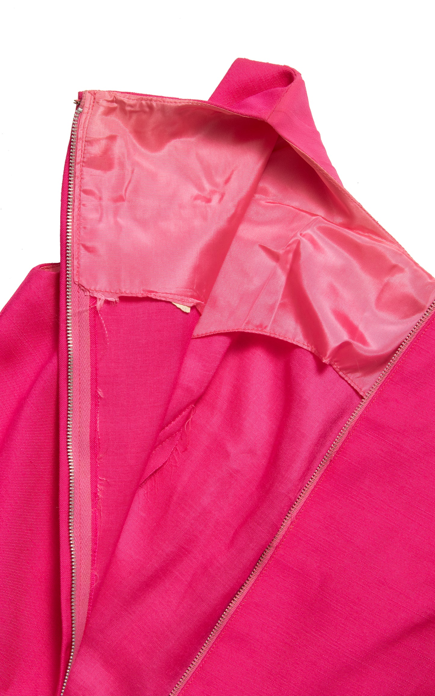 1960s Hot Pink Silk Chiffon Wiggle Dress | x-small/small