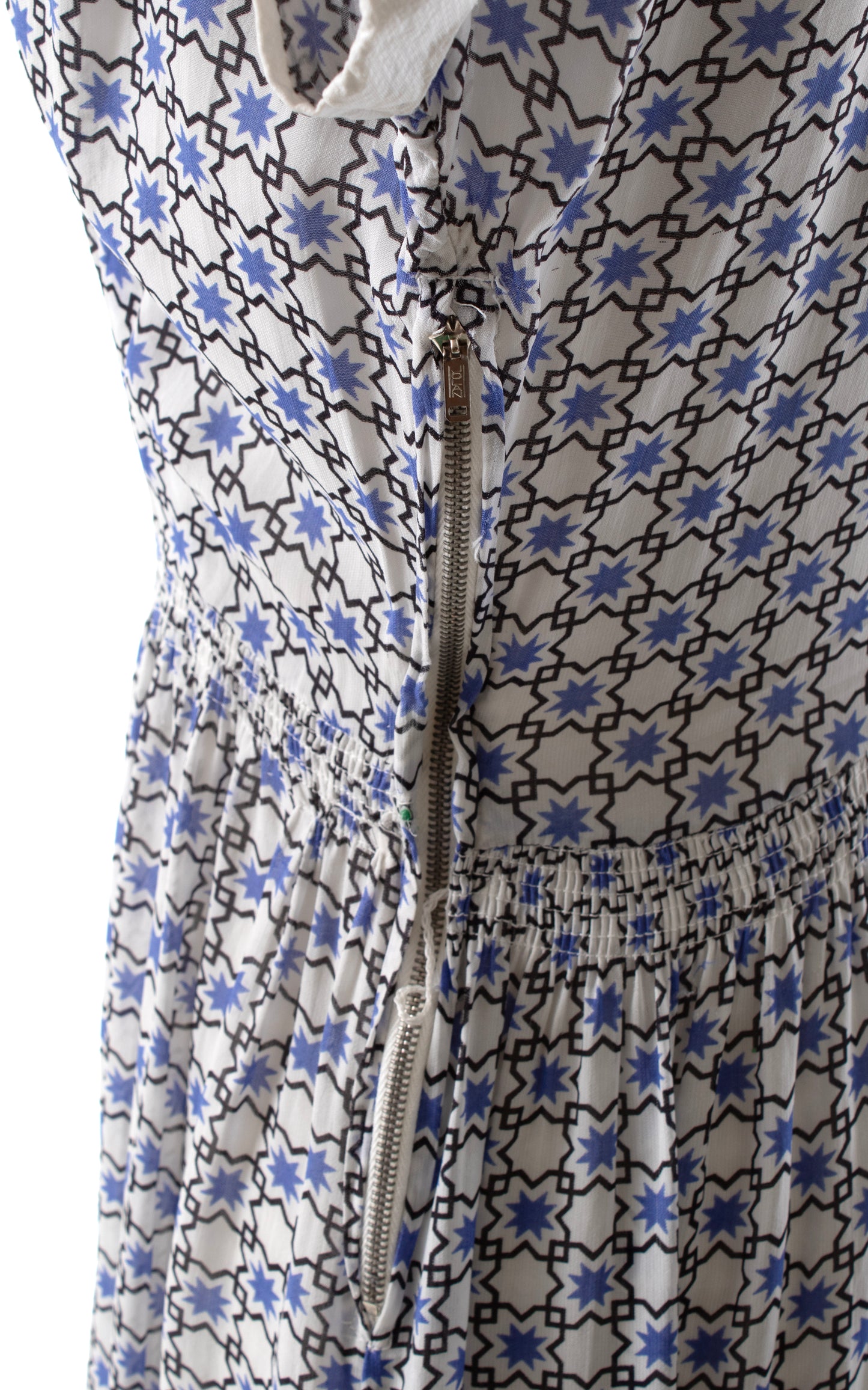 1940s Geometric Cold Rayon Shirtwaist Dress | medium