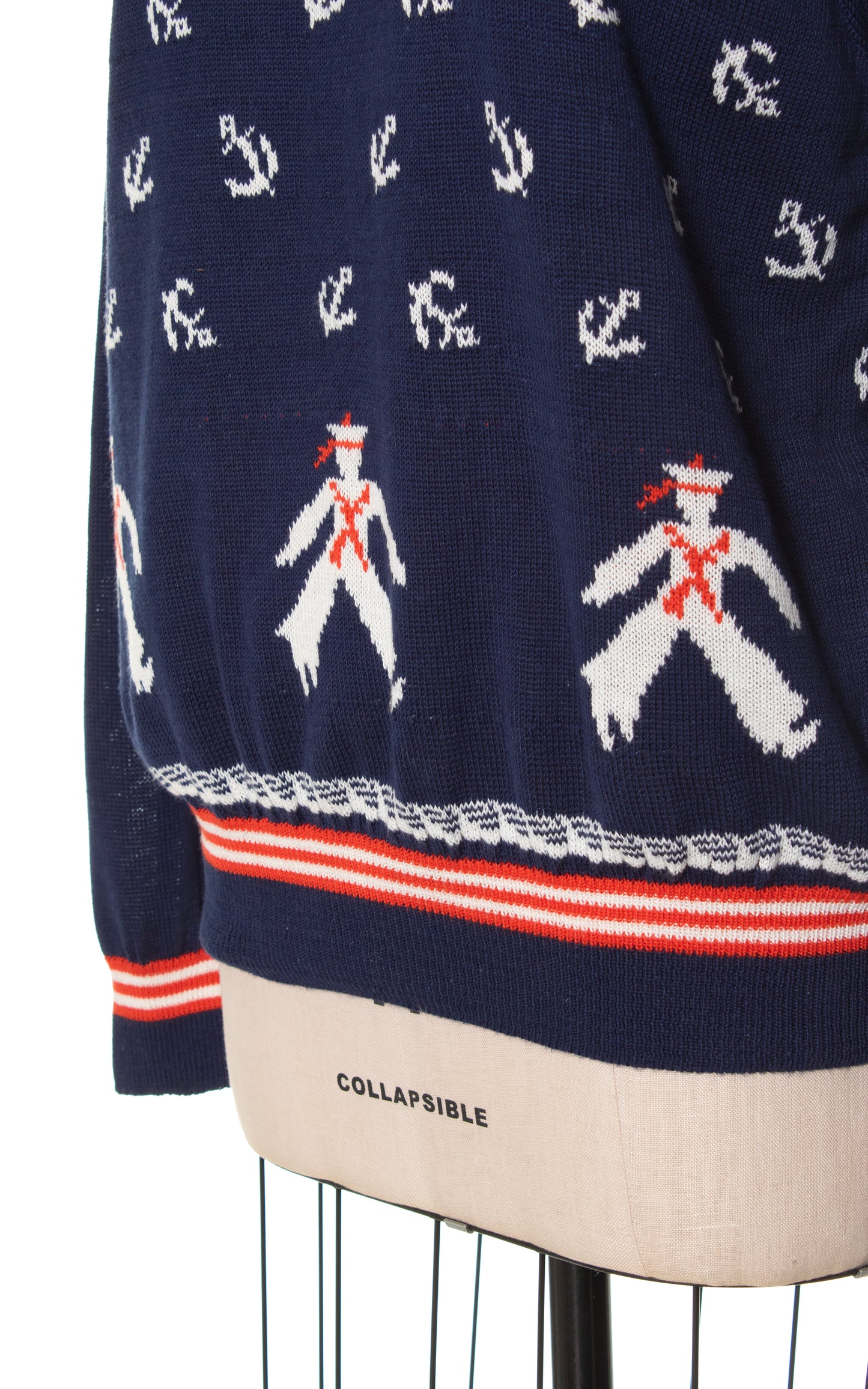 1980s DEADSTOCK Nautical Novelty Print Knit Sweater | x-large