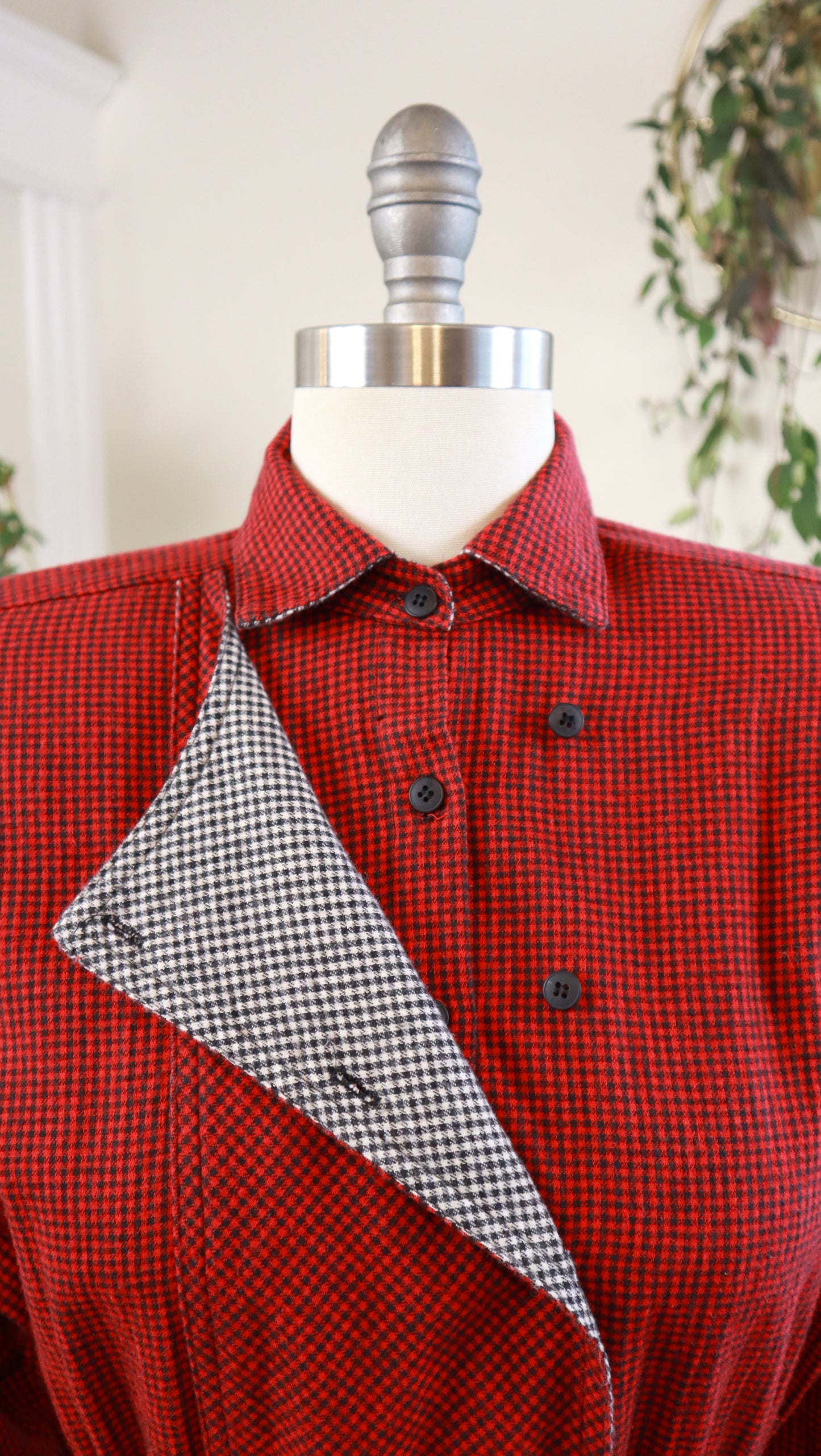 1990s CAROL ANDERSON Flannel Shirtwaist Dress | x-small/small