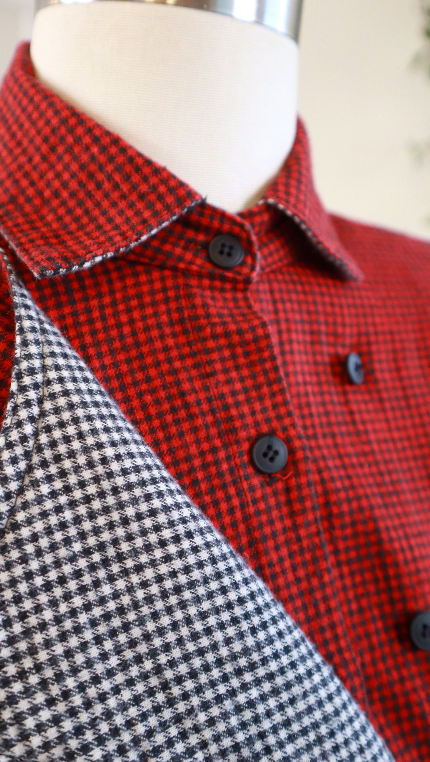 1990s CAROL ANDERSON Flannel Shirtwaist Dress | x-small/small