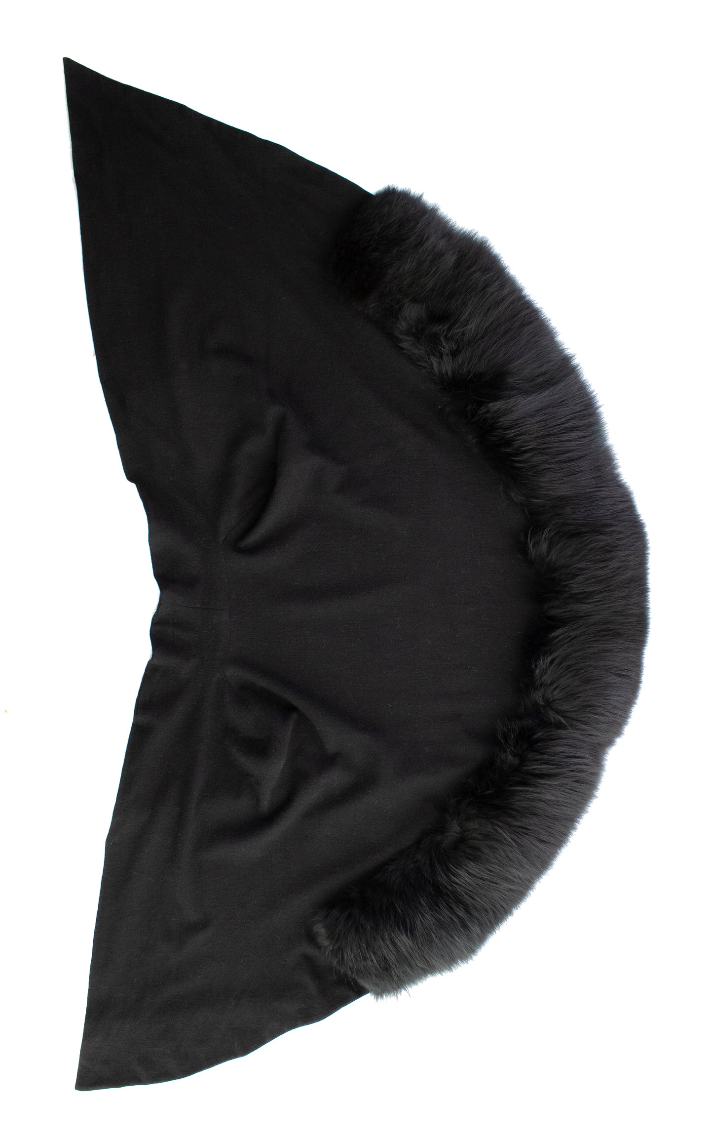 1950s Fur Trimmed Wool Jersey Wrap | x-small/small/medium/large