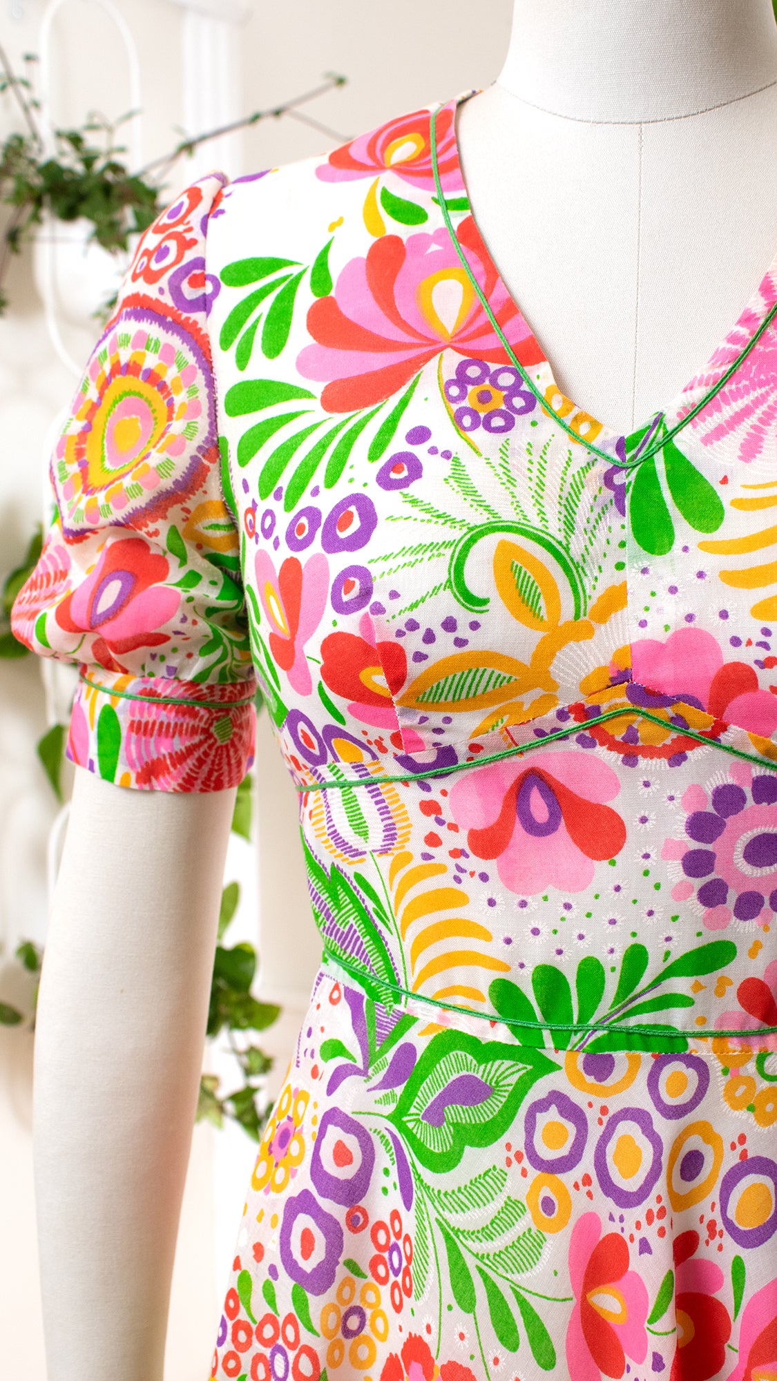 1960s Floral Skater Dress | small