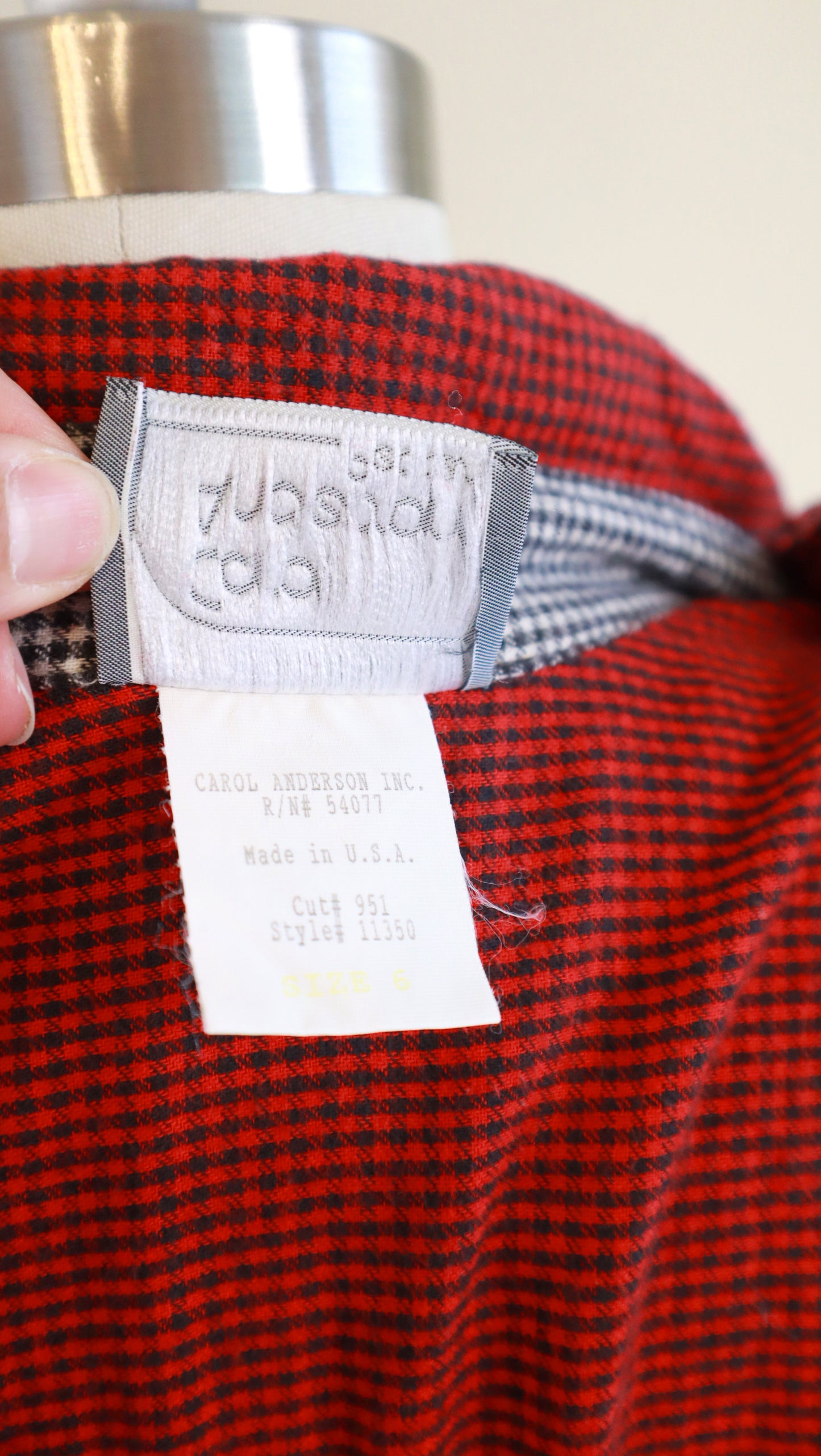 1990s CAROL ANDERSON Flannel Shirtwaist Dress | x-small/small