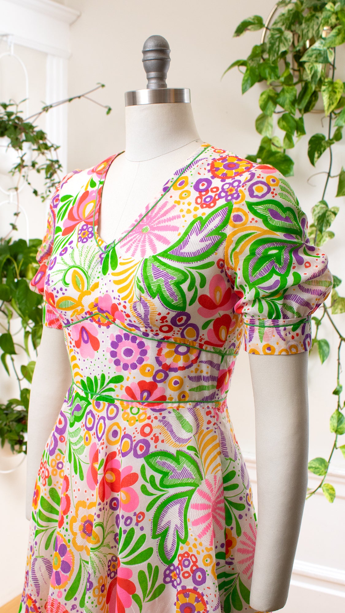 1960s Floral Skater Dress | small