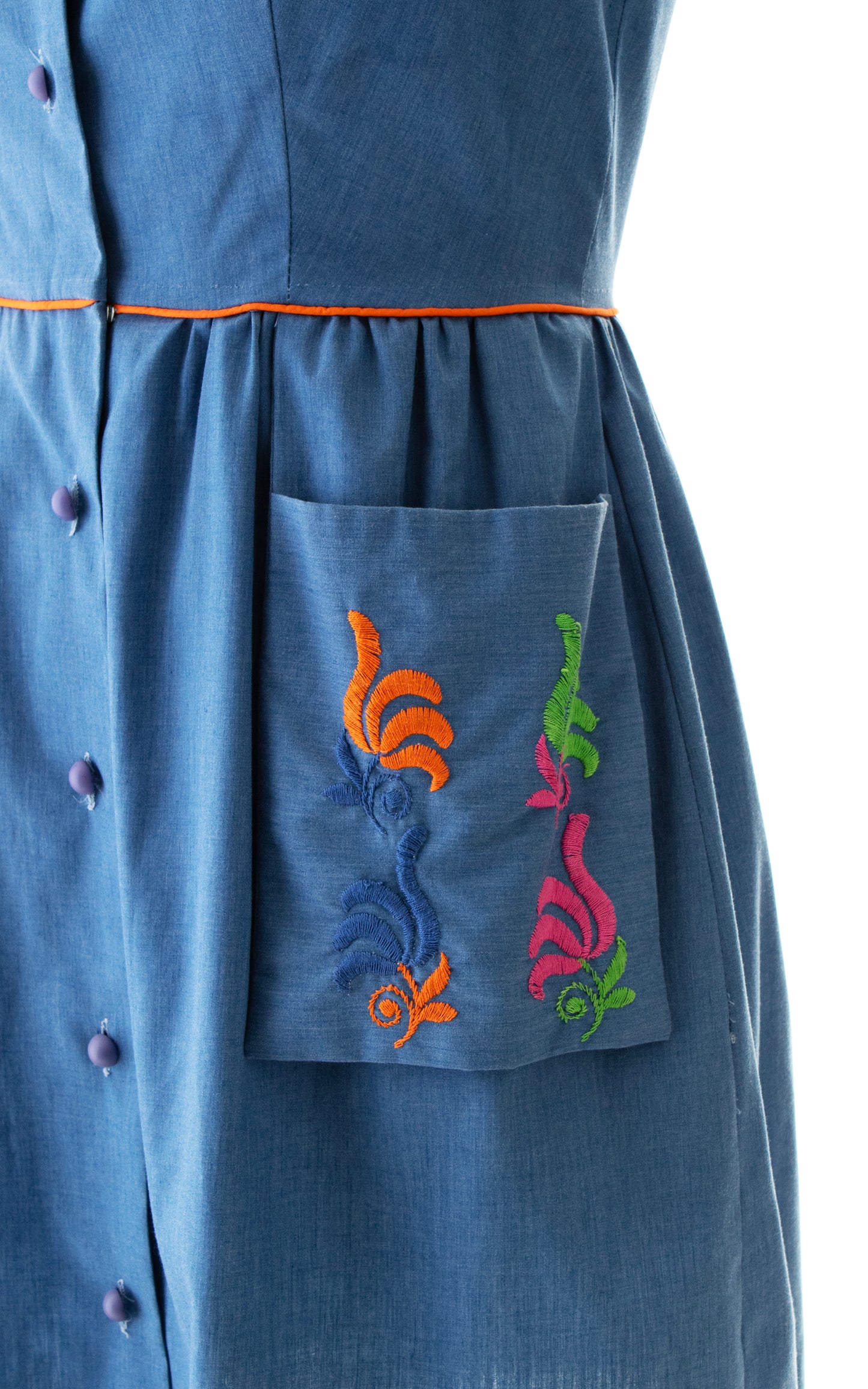 1970s Floral Embroidered Sundress | medium/large