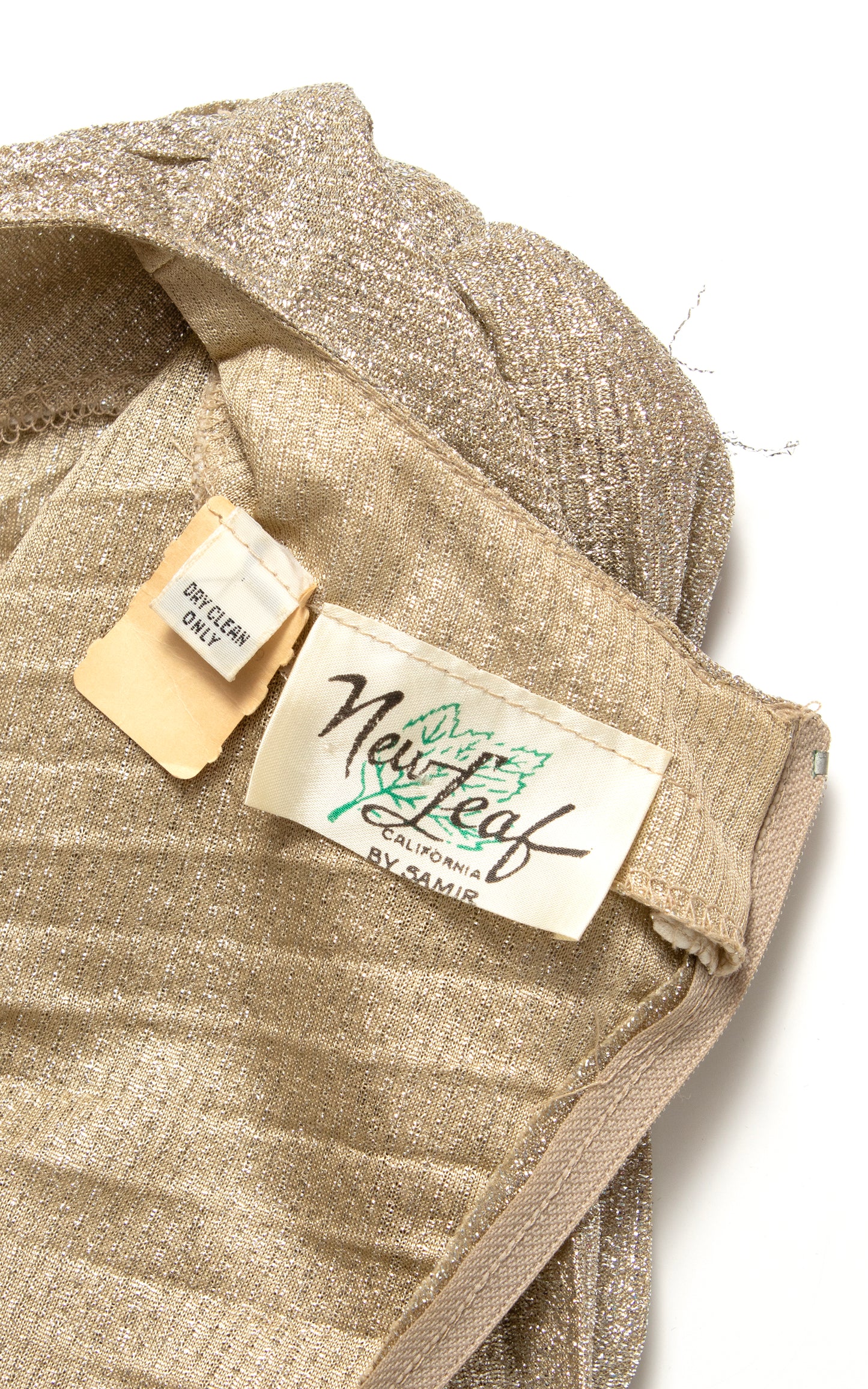 1980s NEW LEAF Travilla Style Metallic Pleated Dress | x-small/small