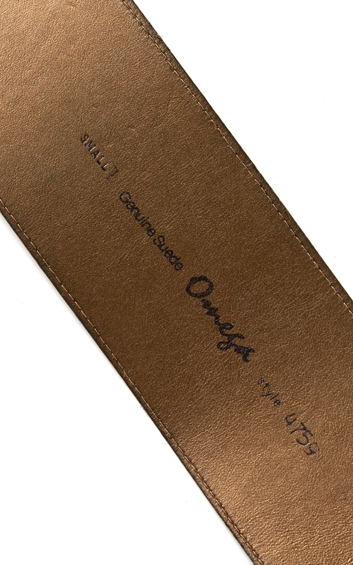 1980s Buttoned Forest Green Suede Cinch Belt |small/medium