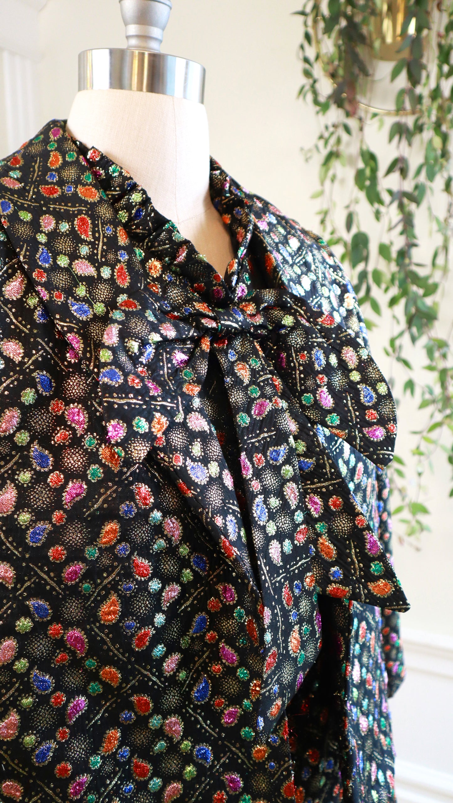 1970s Metallic Jewels Party Dress & Jacket Set | x-large