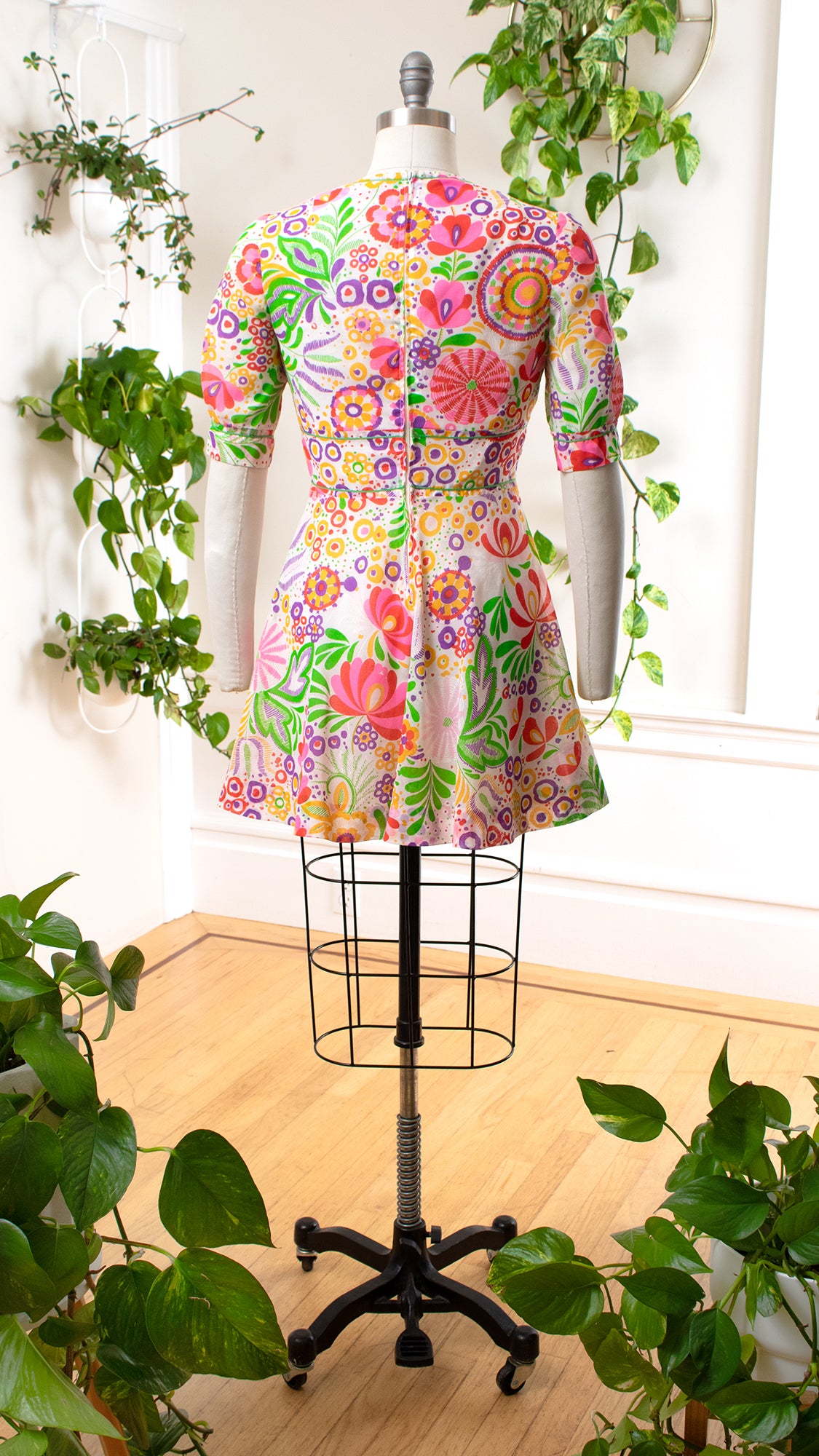 1960s Floral Skater Dress | small