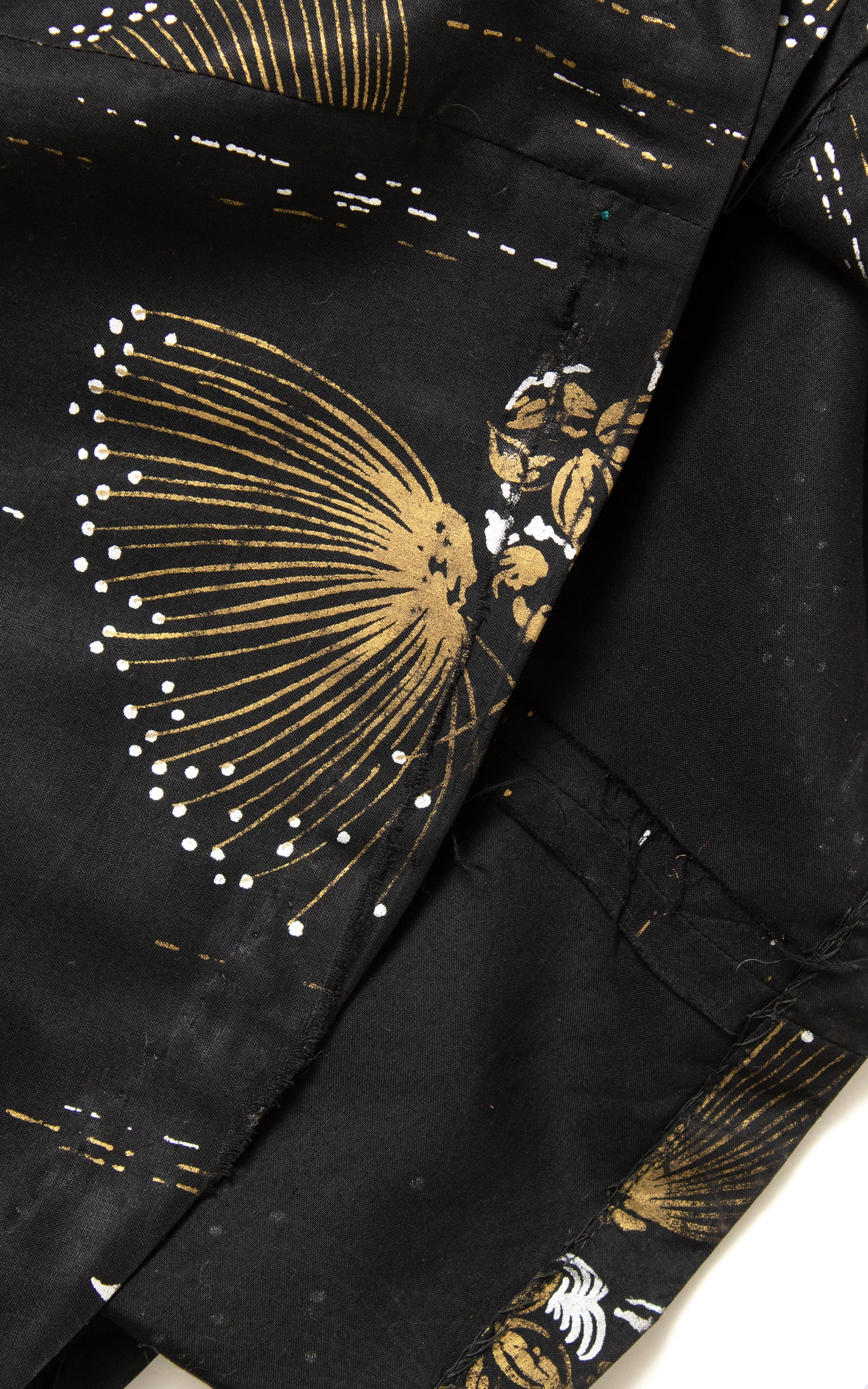 1960s Metallic Floral Hawaiian Holomuu Mermaid Dress | small