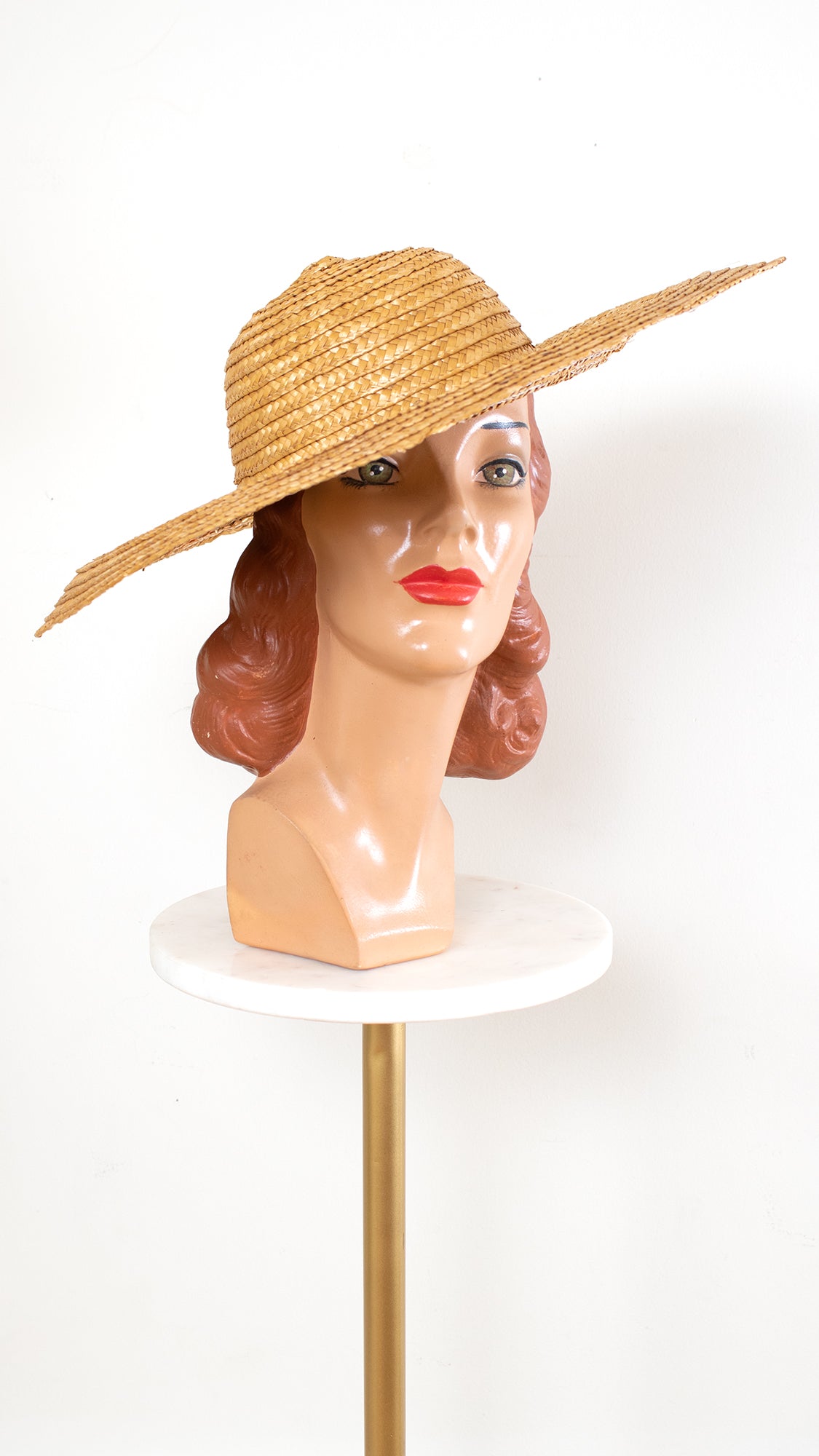 1970s Tan Straw Sun Hat