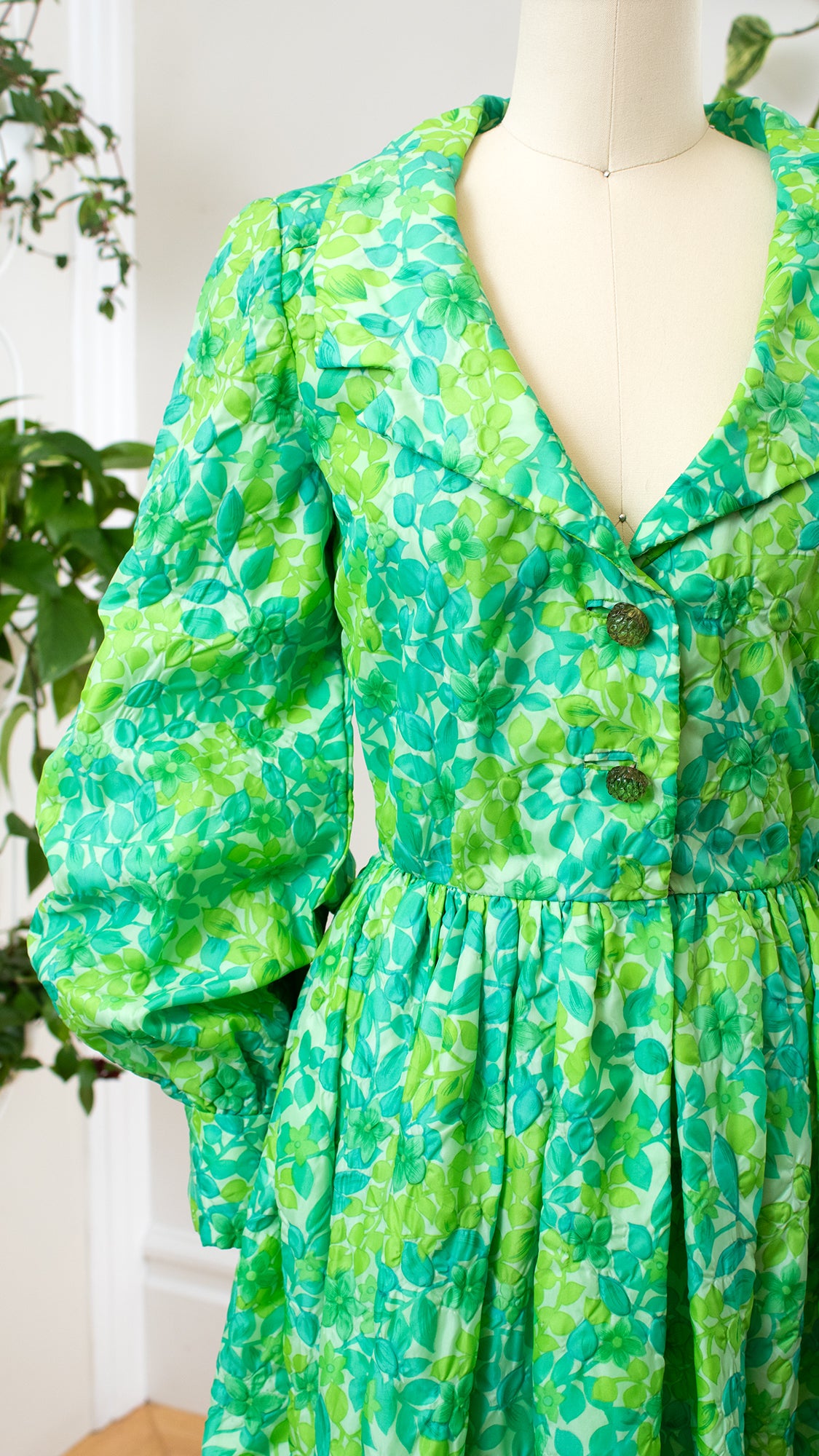 1960s Floral Maxi Hostess Gown | small