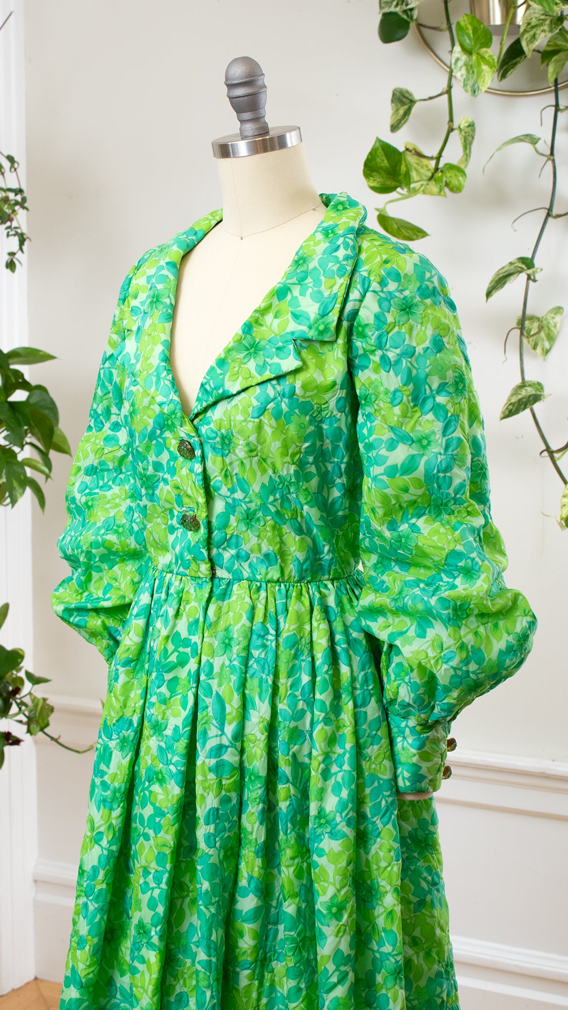 1960s Floral Maxi Hostess Gown | small