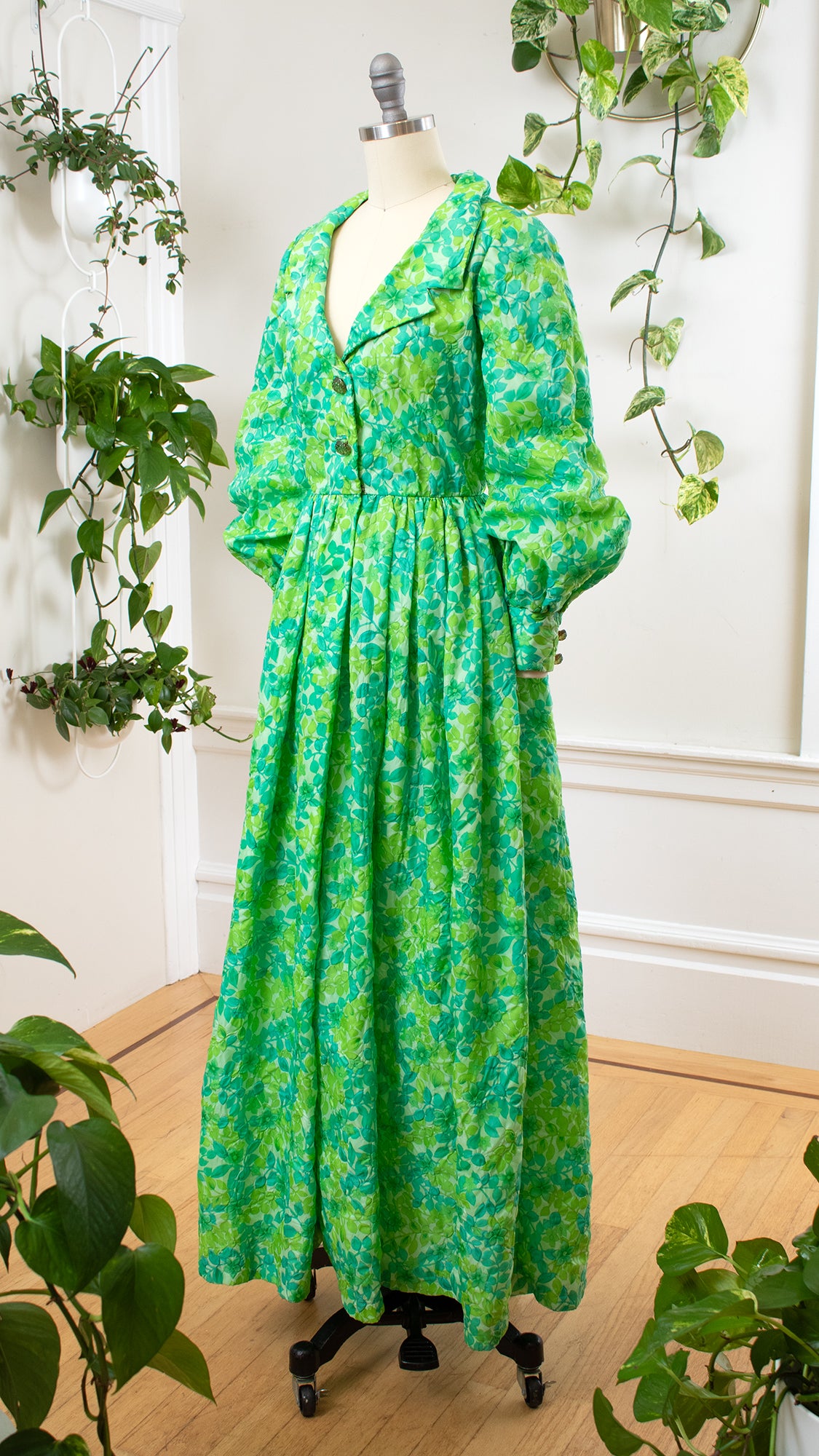 1960s Floral Maxi Hostess Gown | small