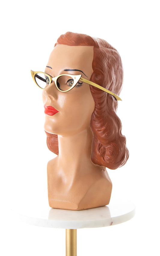 1950s Gold Cat Eye Glasses Frames