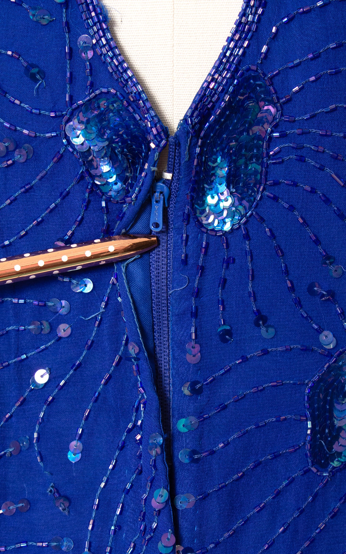 1980s Silk Beaded Tassels Party Dress | small/medium