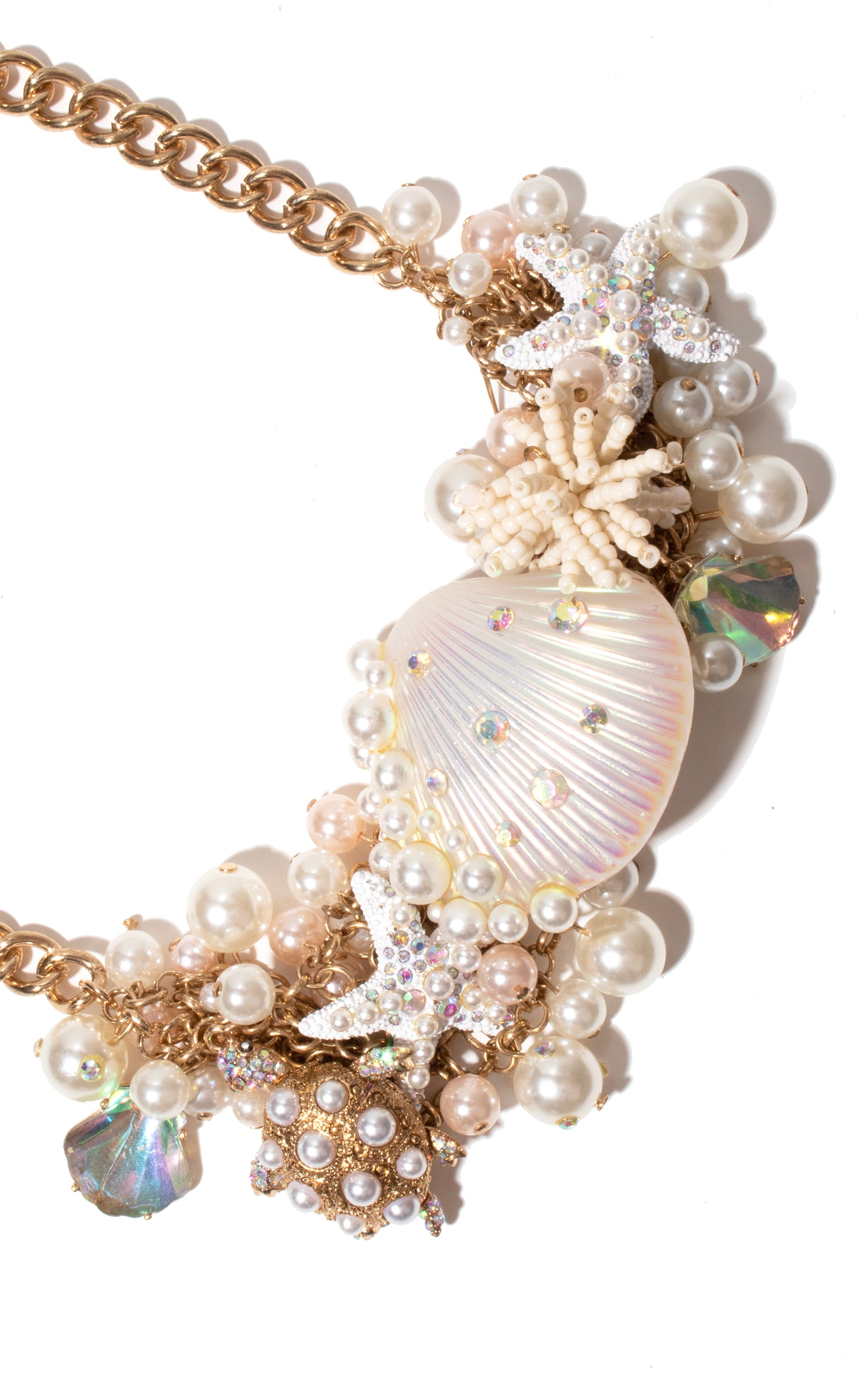 Modern BETSEY JOHNSON Beaded Shells Necklace & Bracelet Set