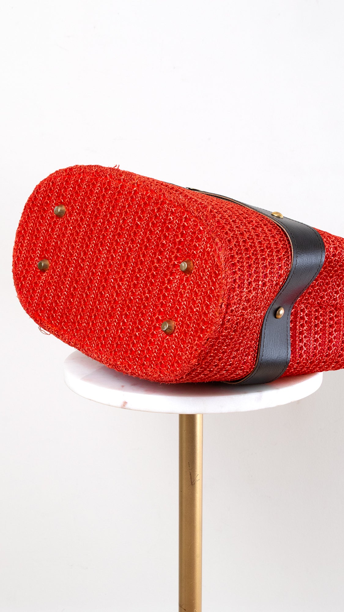1960s Giant Red Raffia Purse