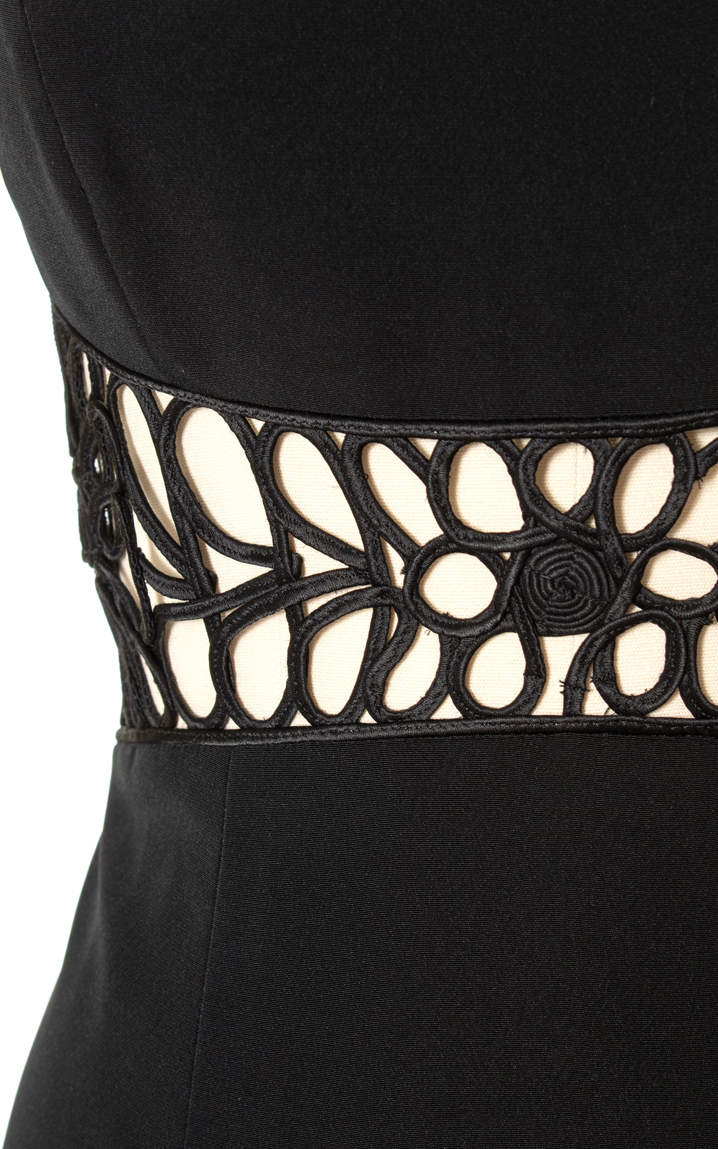 2000s Cutout Waist Black Cocktail Dress | small