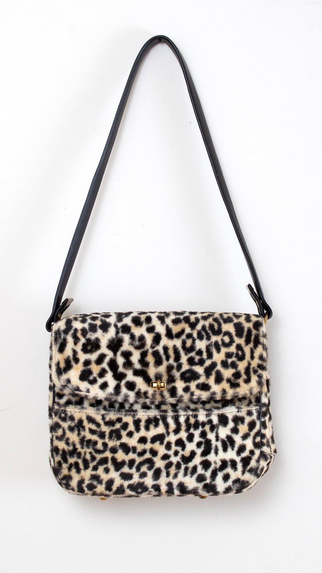 1960s Leopard Print Faux Fur Purse