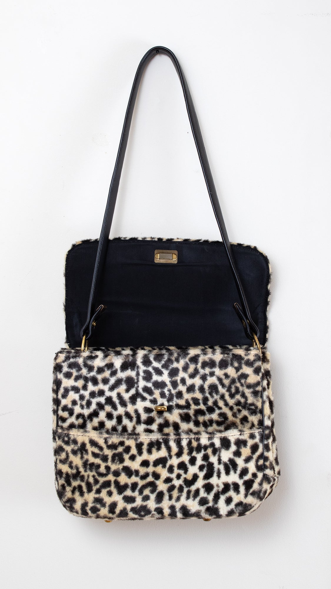 1960s Leopard Print Faux Fur Purse