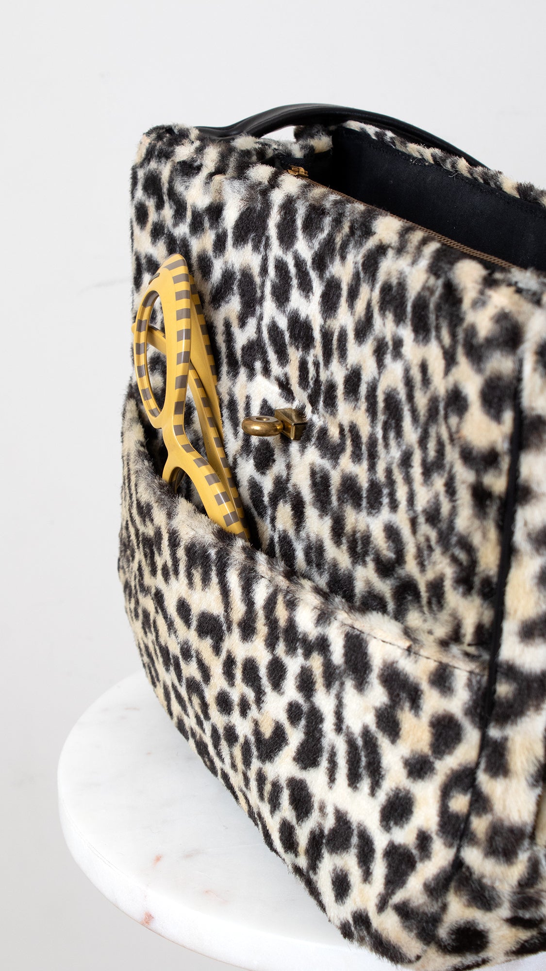 1960s Leopard Print Faux Fur Purse