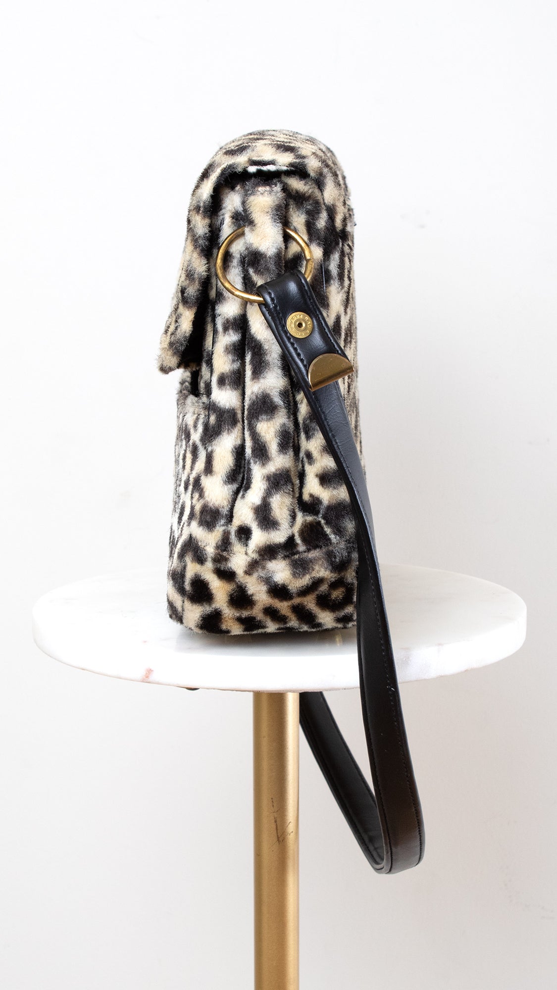 1960s Leopard Print Faux Fur Purse