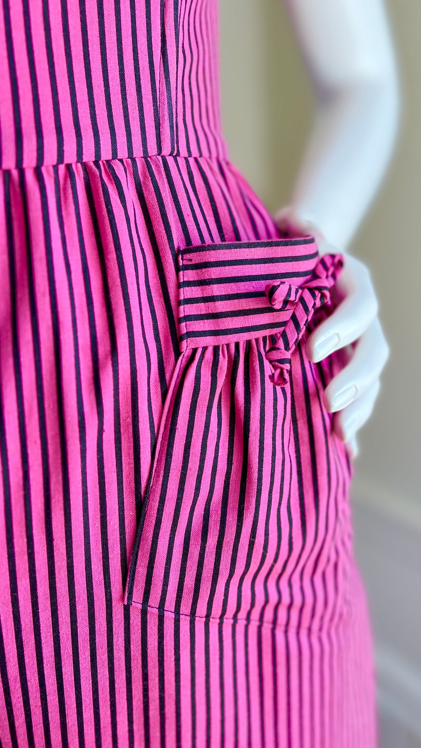 1970s Striped Sweetheart Jumpsuit | x-small/small